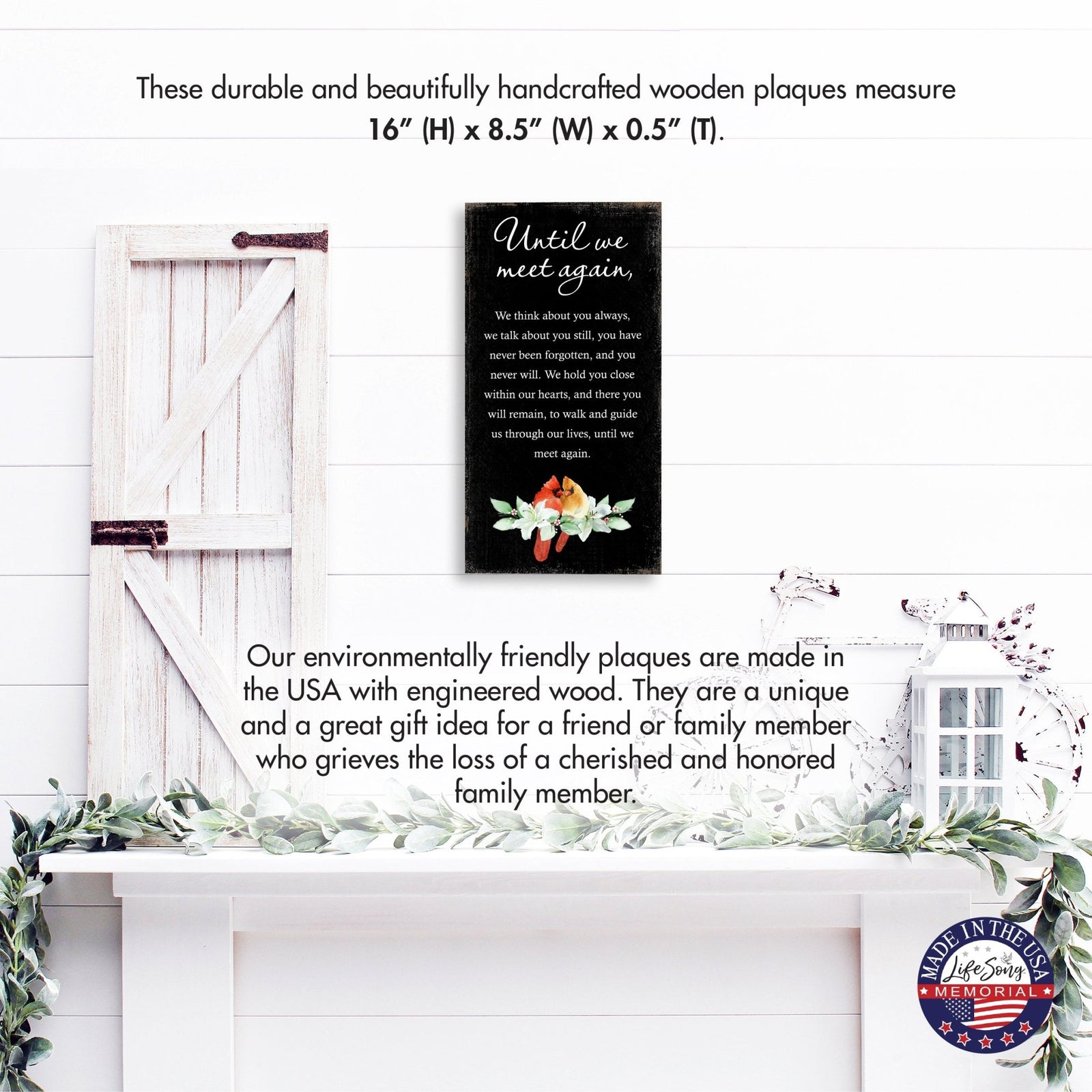 Cardinal Memorial Wall Plaque for Home Decorations - LifeSong Milestones