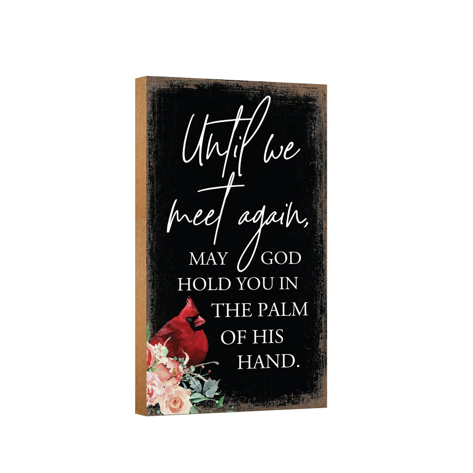 Memorial gifts for the loss of a loved one: A meaningful wooden plaque with a cardinal motif.