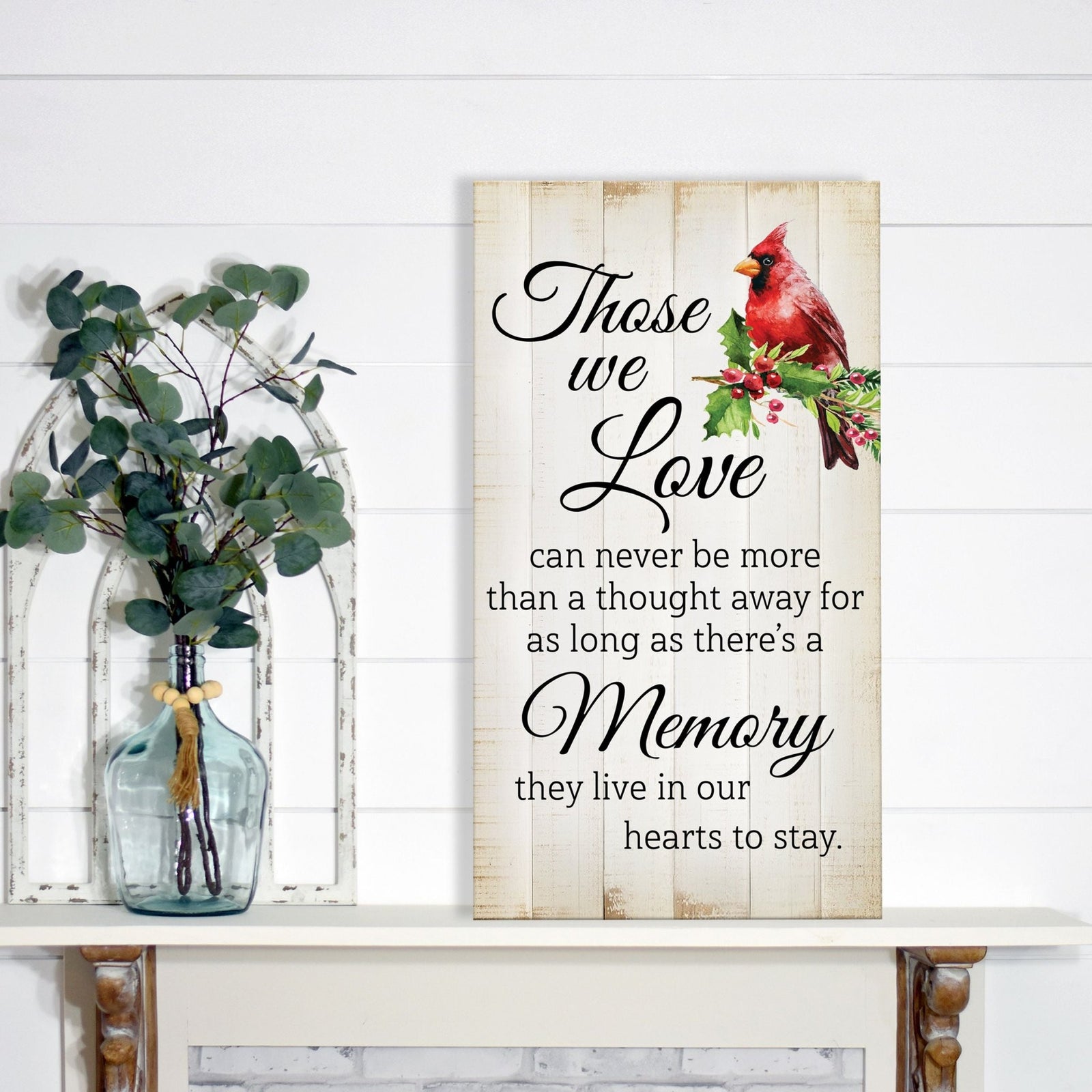 Wooden memorial decor to commemorate a loved one.