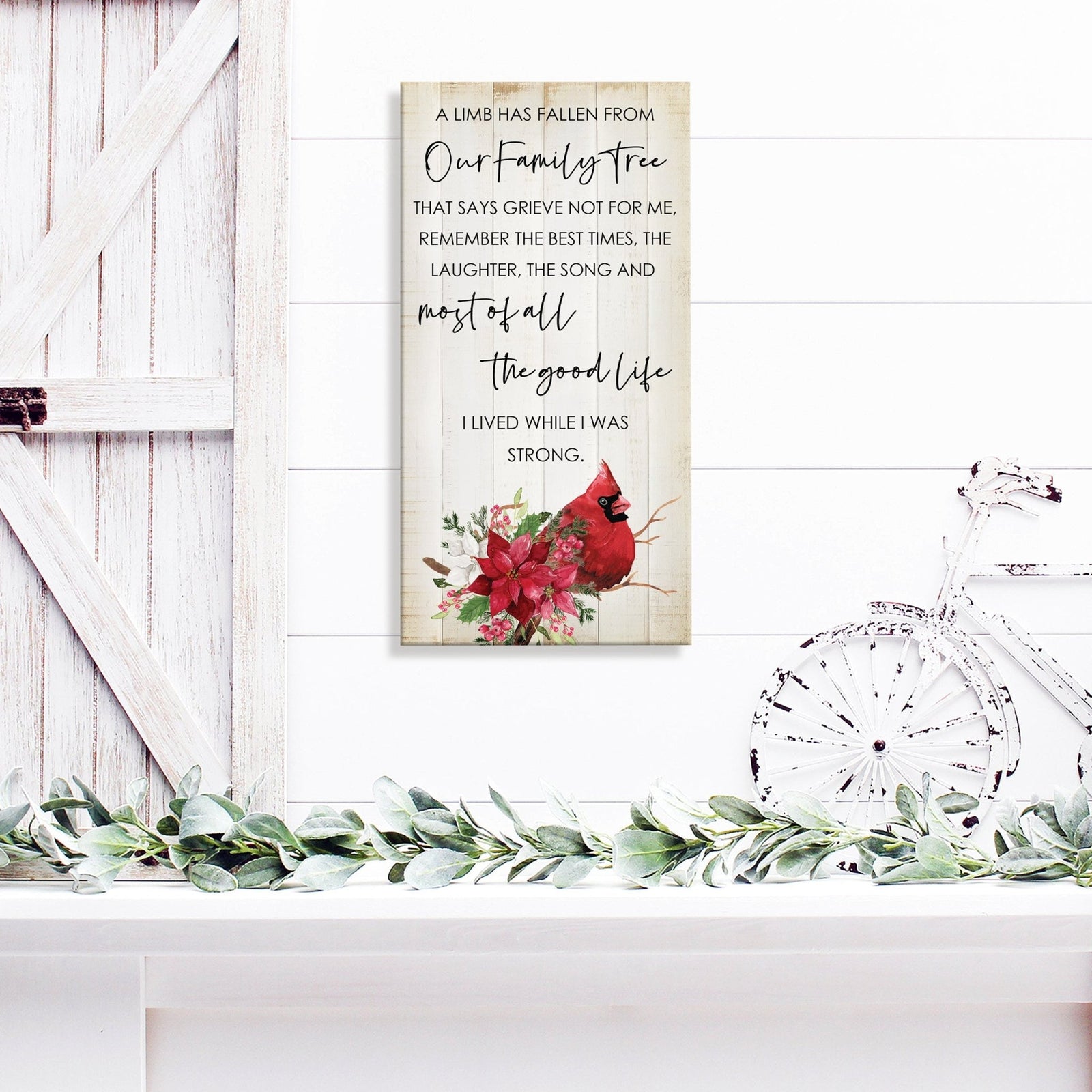 A comforting wooden memorial wall plaque