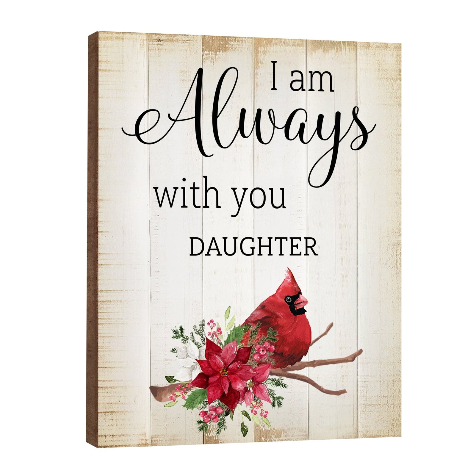 A wooden memorial wall plaque with a cardinal design - Lifesong Milestones Cardinal Memorial Wooden Wall Plaque for Home Decorations.