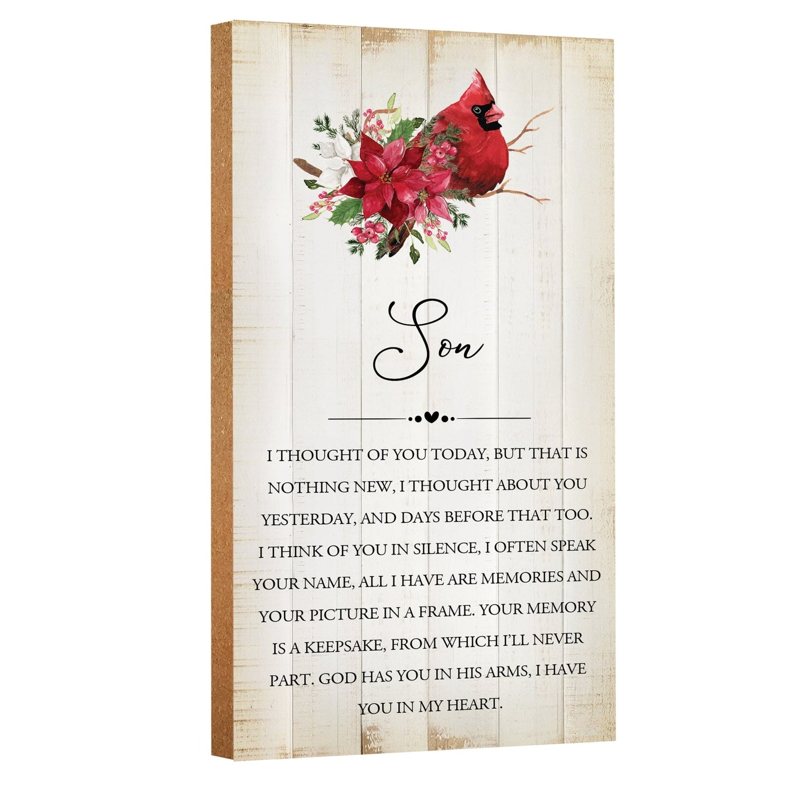 A comforting wooden memorial wall plaque