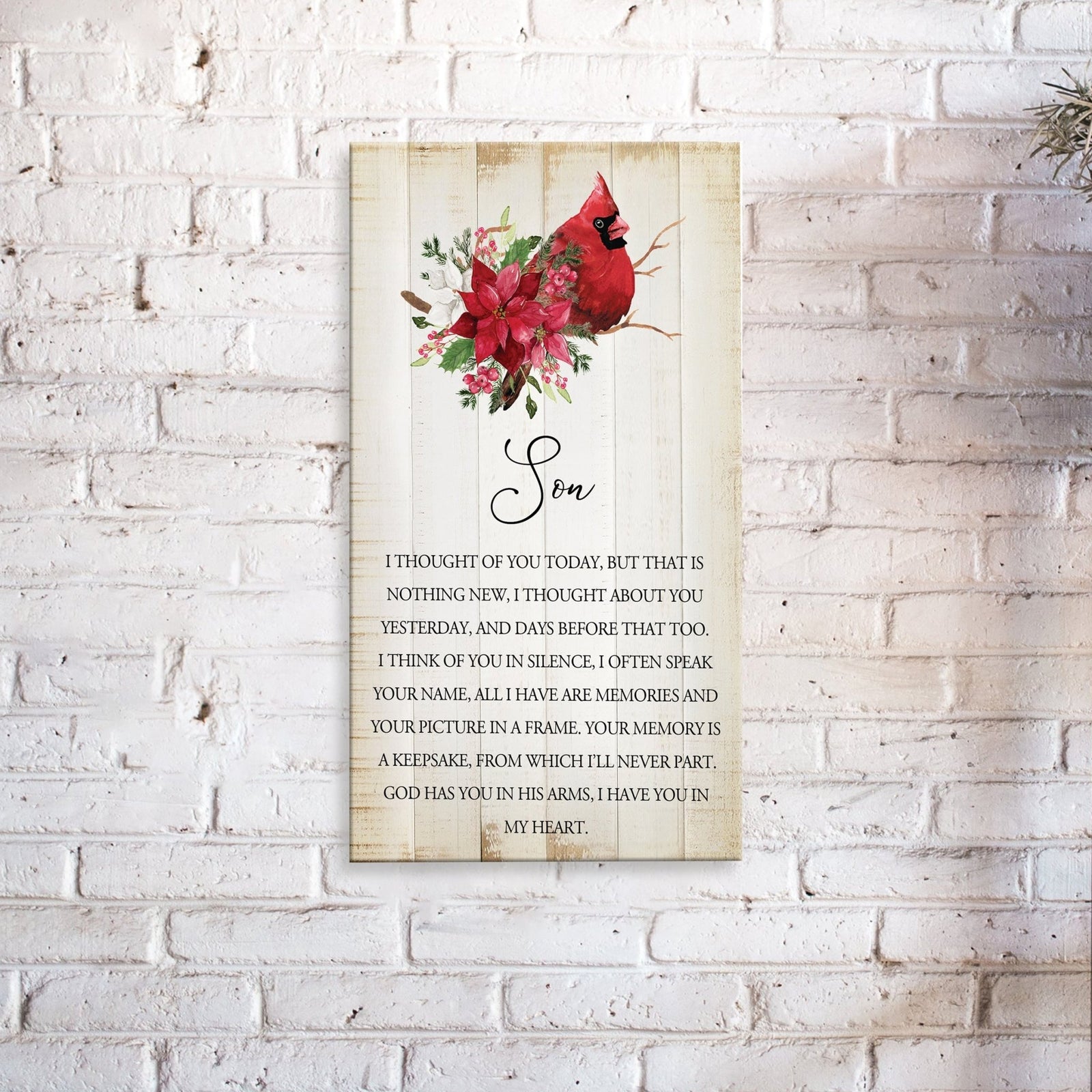 A comforting wooden memorial wall plaque