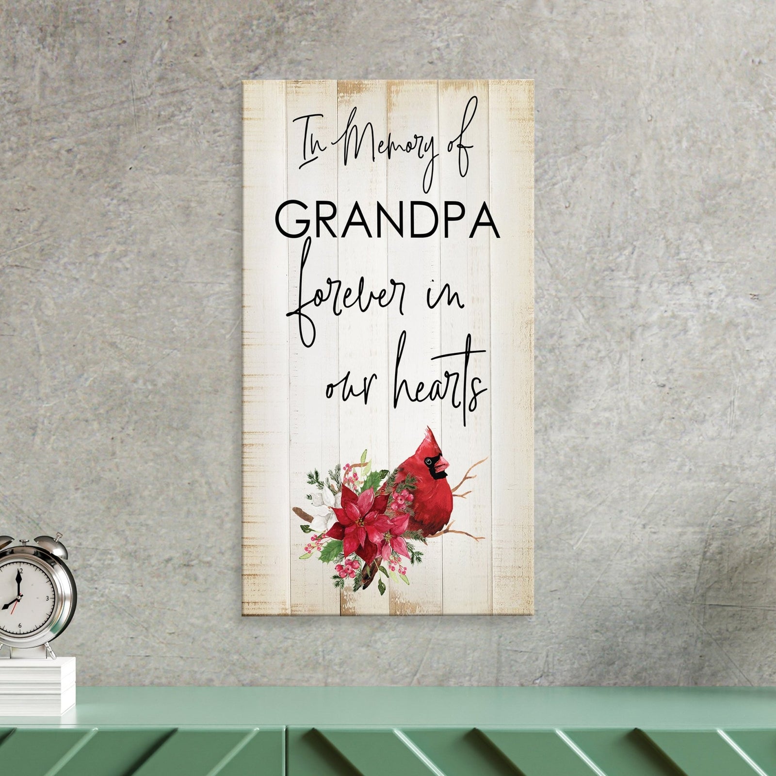 Wooden memorial decor to commemorate a loved one.