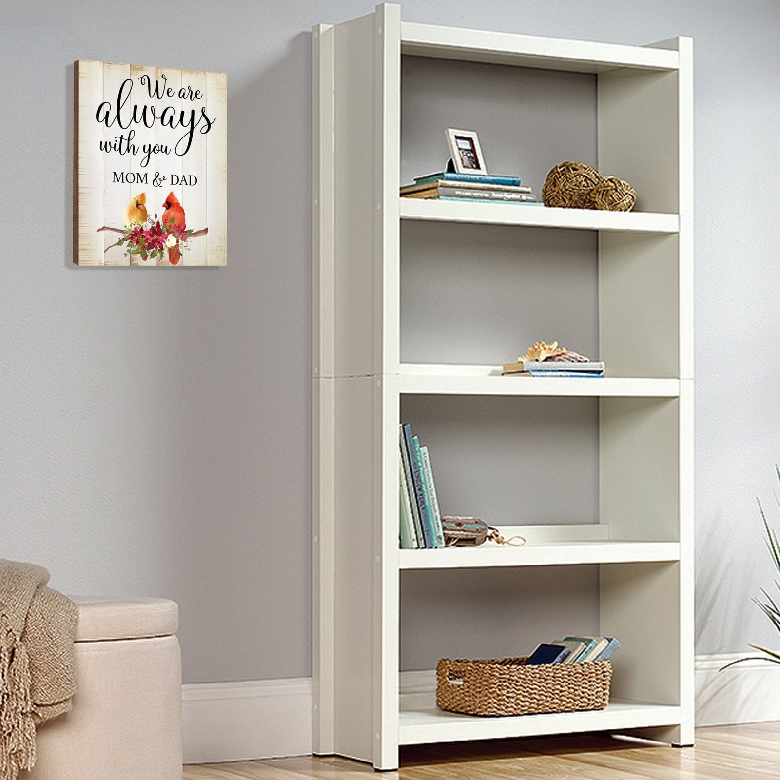 A wooden memorial wall plaque with a cardinal design - Lifesong Milestones Cardinal Memorial Wooden Wall Plaque for Home Decorations.