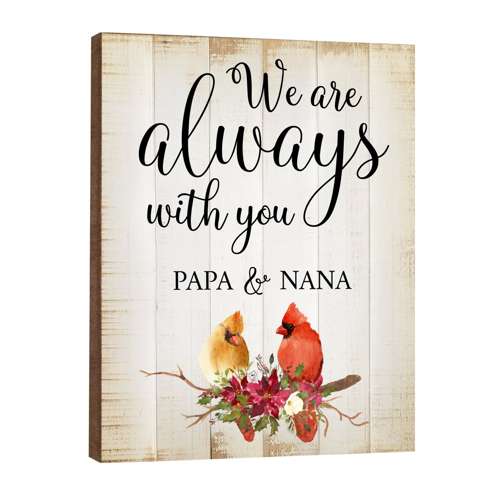 Wooden memorial decor to commemorate a loved one.