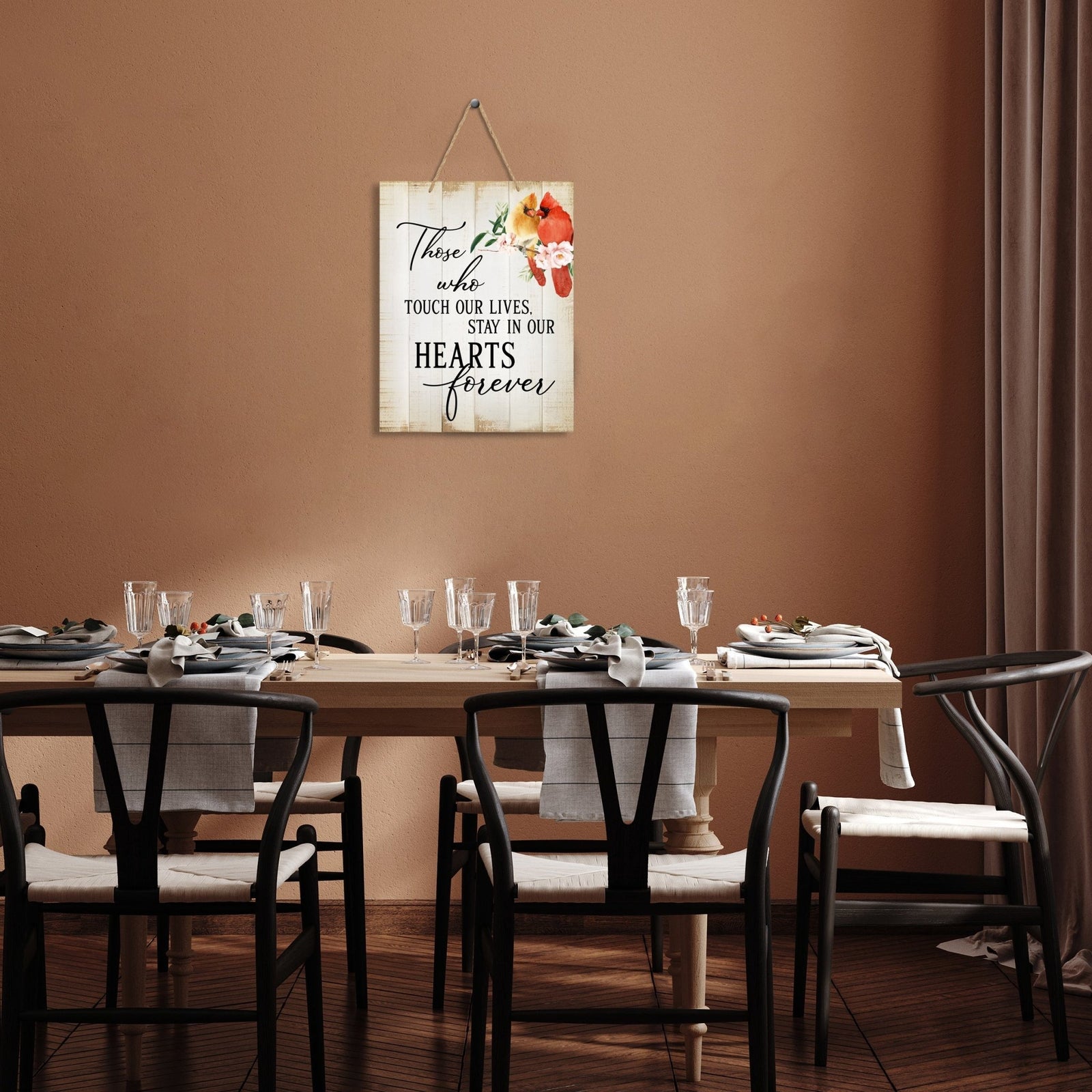 Wooden hanging memorial wall sign, a comforting reminder of the past, and a symbol of eternal love and remembrance.
