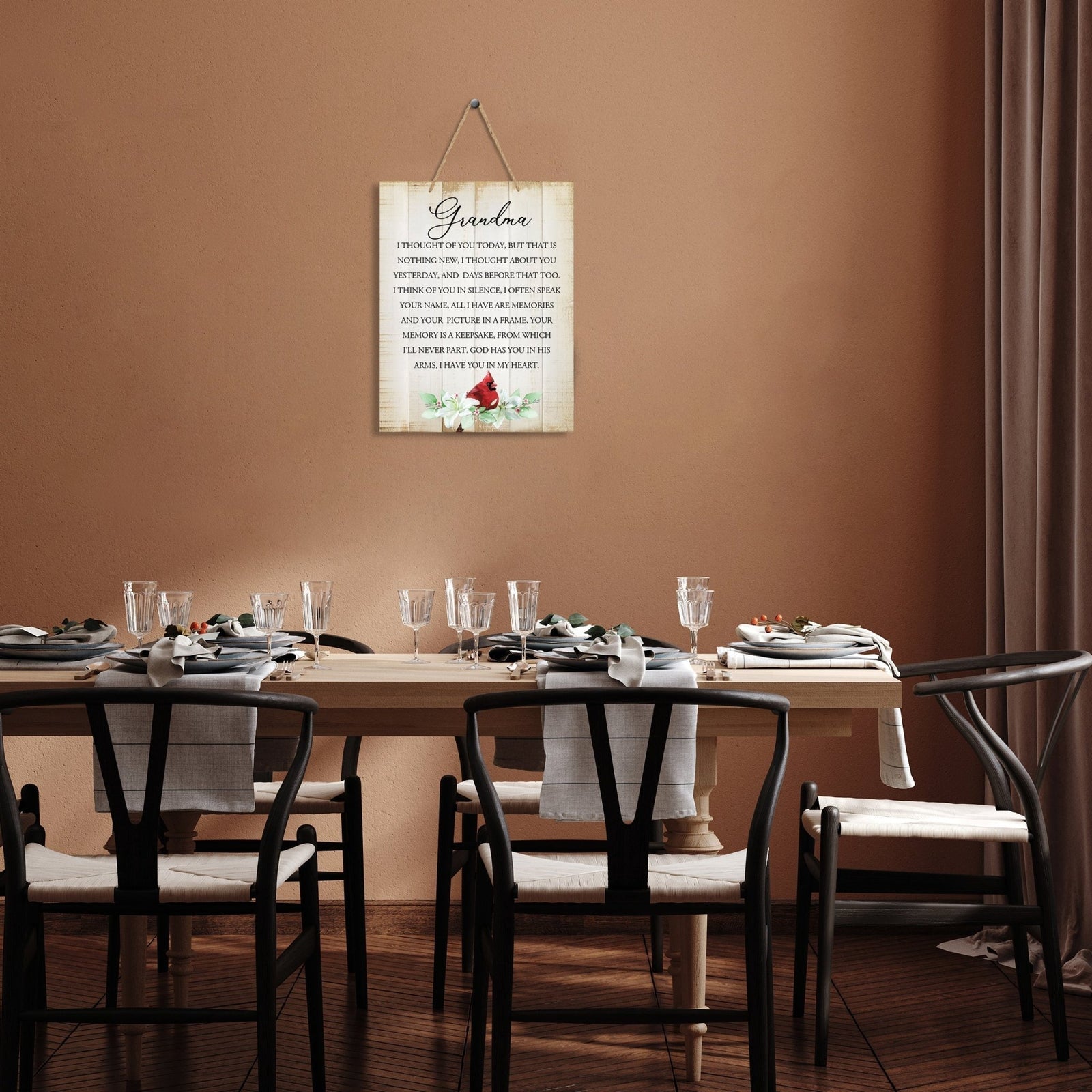 Wooden hanging memorial wall sign, a comforting reminder of the past, and a symbol of eternal love and remembrance.