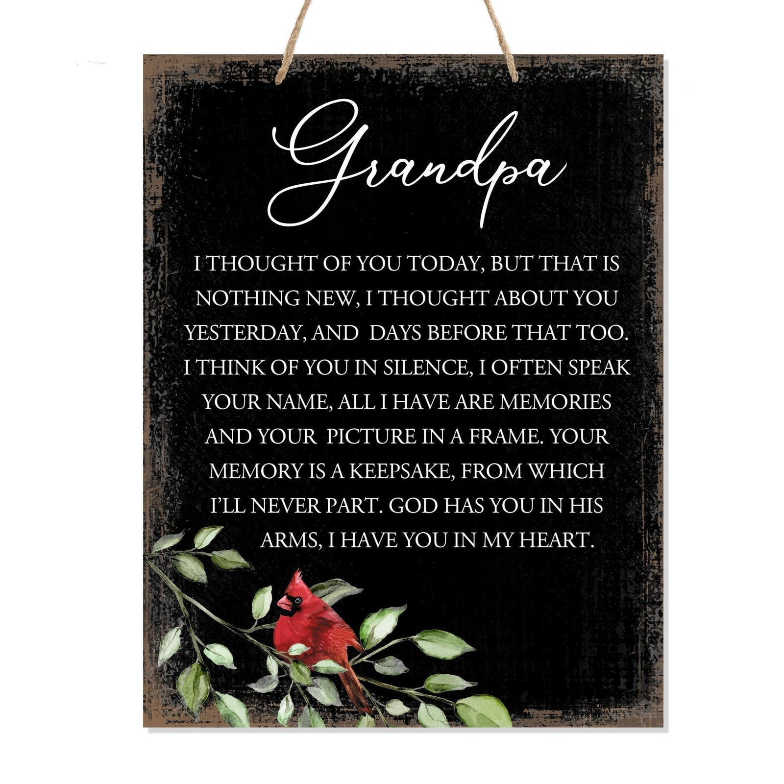 A wooden memorial ribbon sign featuring a cardinal ribbon, perfect for memorial decorations and loved one memorial gifts.