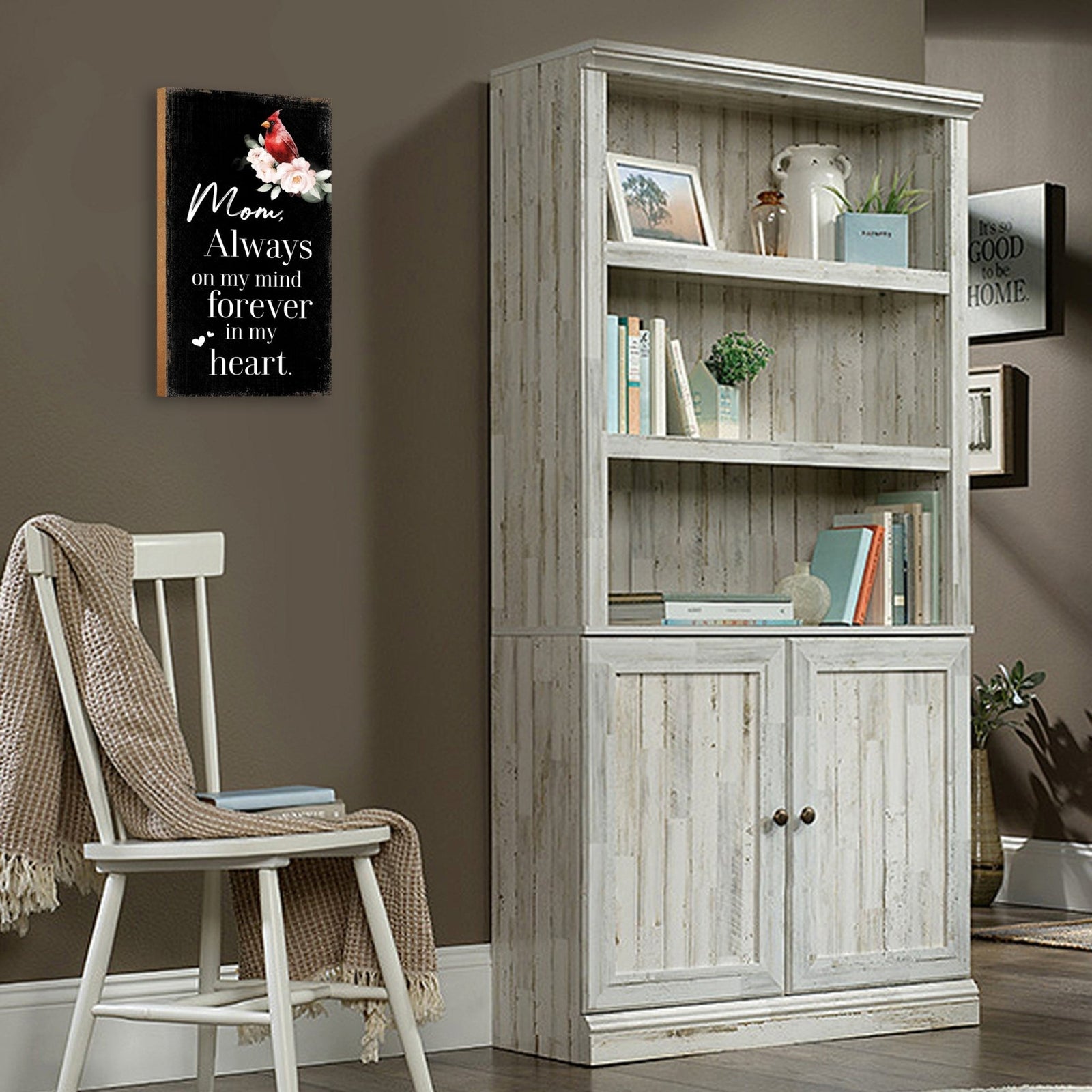 Memorial gifts for the loss of a loved one: A meaningful wooden plaque with a cardinal motif.