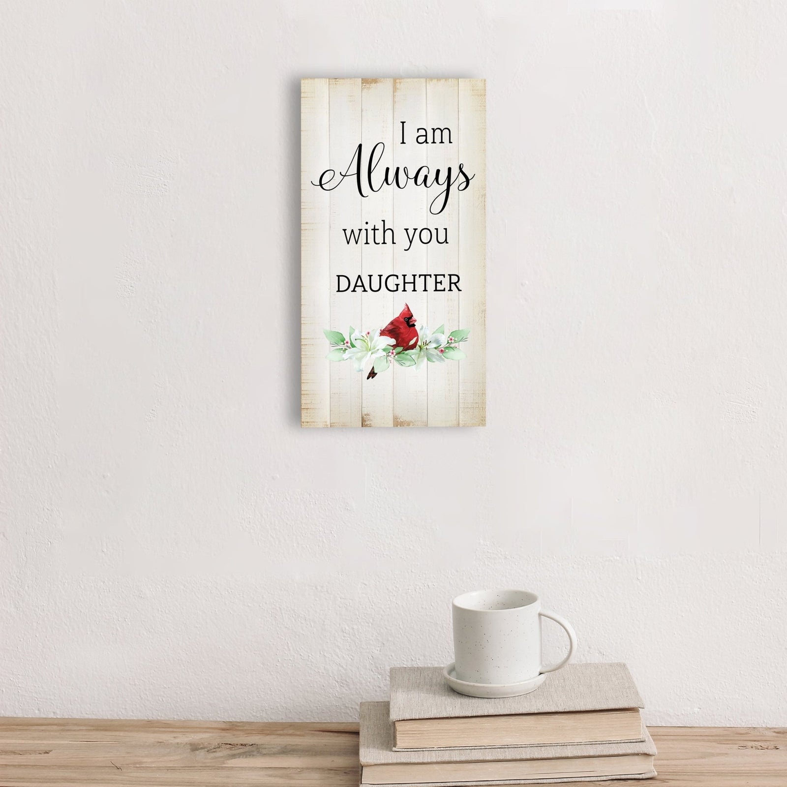 Memorial gifts for the loss of a loved one: A meaningful wooden plaque with a cardinal motif.