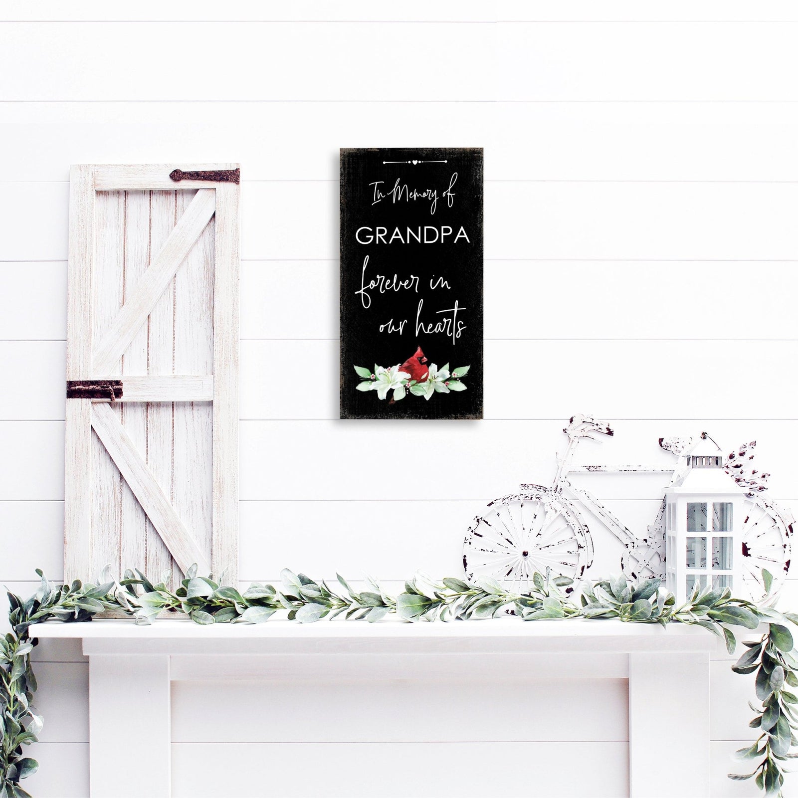 Memorial gifts for the loss of a loved one: A meaningful wooden plaque with a cardinal motif.