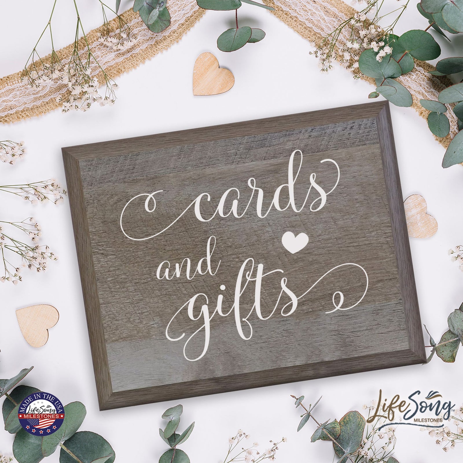 Cards and Gifts Decorative Wooden Wedding Party sign (8x10) - LifeSong Milestones