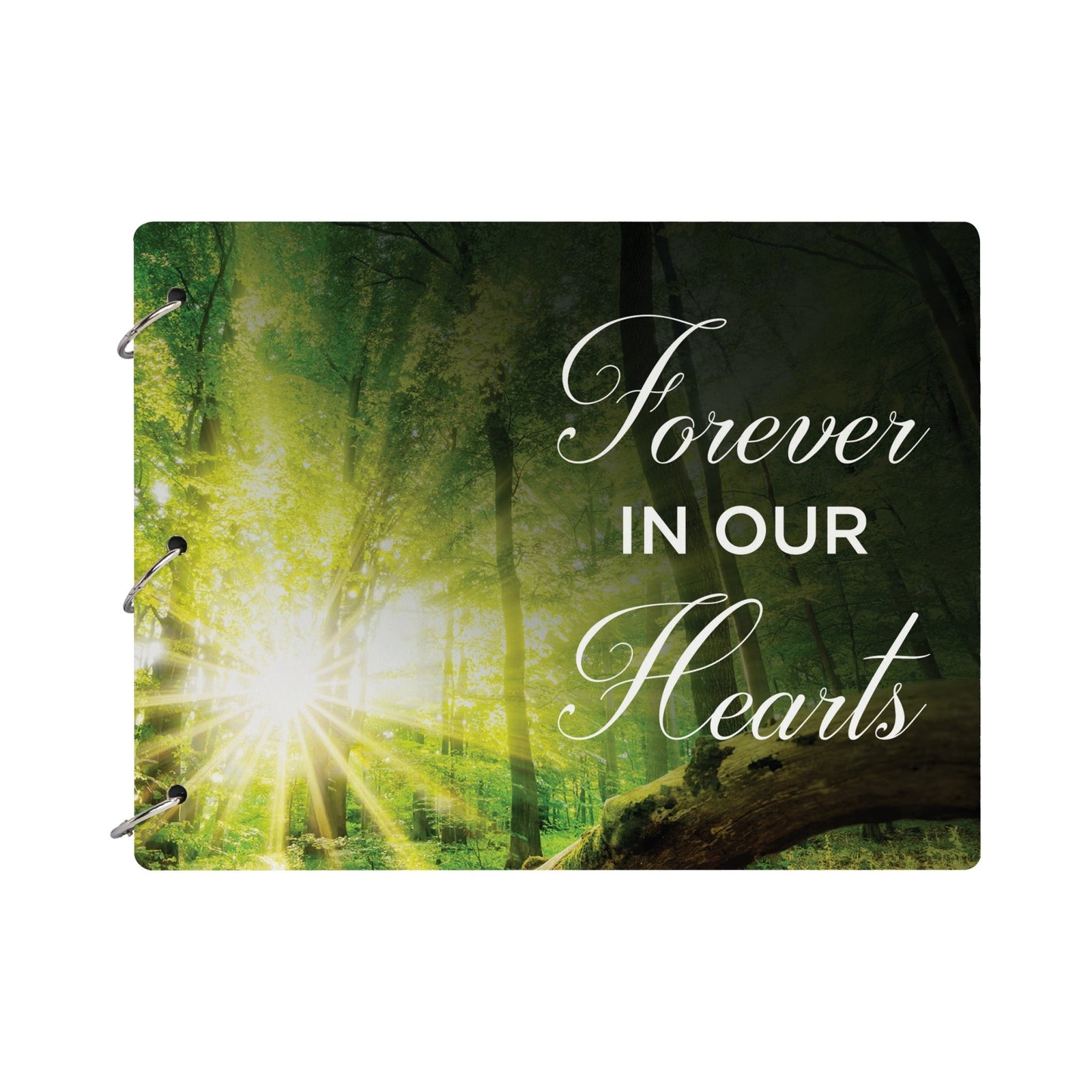 Celebration Of Life Funeral Guest Books For Memorial Services Registry With Wooden Cover - Forever In Our Hearts - LifeSong Milestones