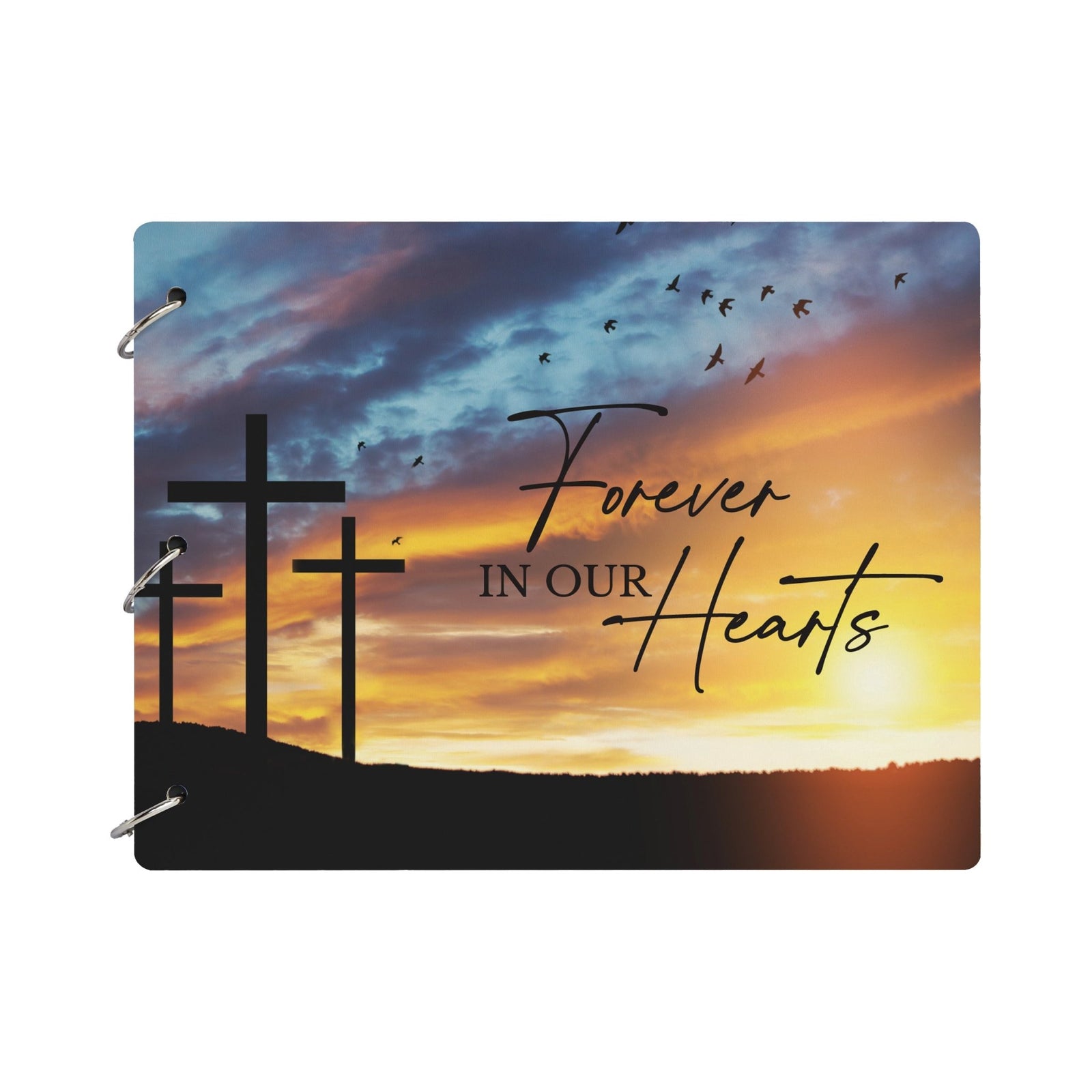 Celebration Of Life Funeral Guest Books For Memorial Services Registry With Wooden Cover - Forever In Our Hearts - LifeSong Milestones