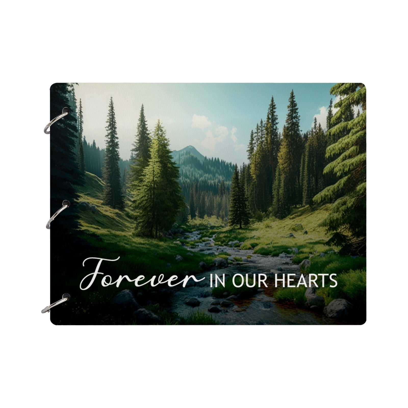Celebration Of Life Funeral Guest Books For Memorial Services Registry With Wooden Cover - Forever In Our Hearts - LifeSong Milestones