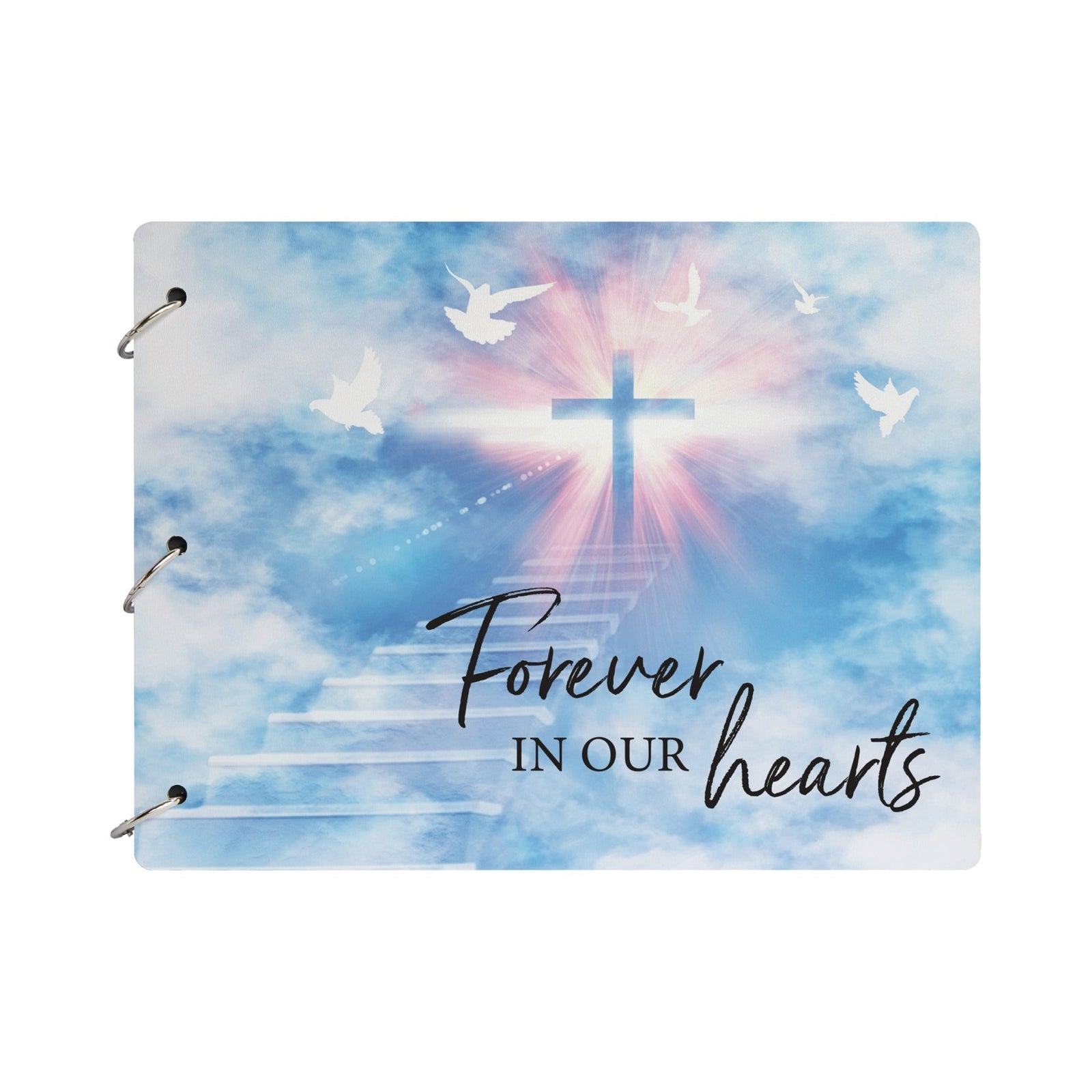 Celebration Of Life Funeral Guest Books For Memorial Services Registry With Wooden Cover - Forever In Our Hearts - LifeSong Milestones