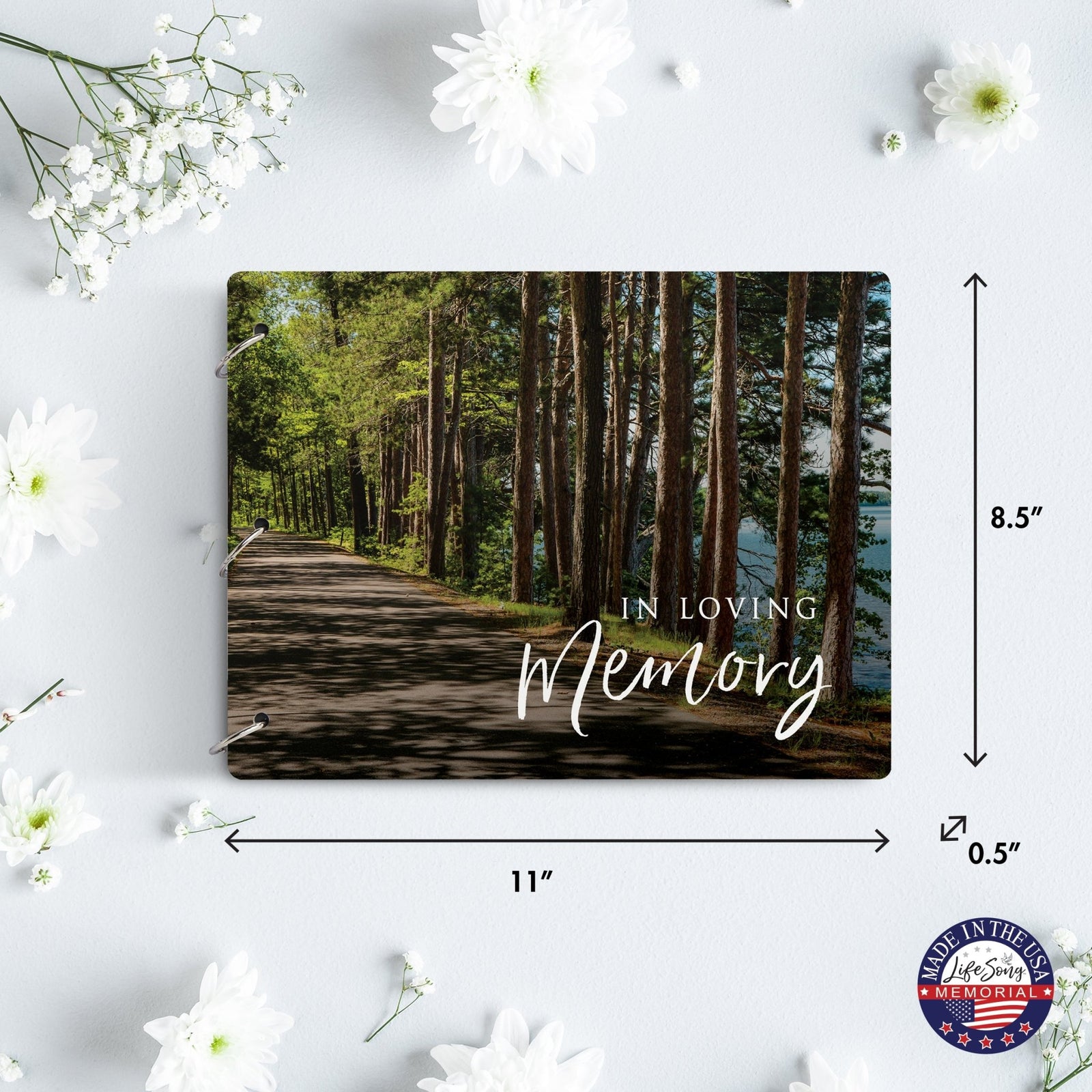 Celebration Of Life Funeral Guest Books For Memorial Services Registry With Wooden Cover - In Loving Memory - LifeSong Milestones