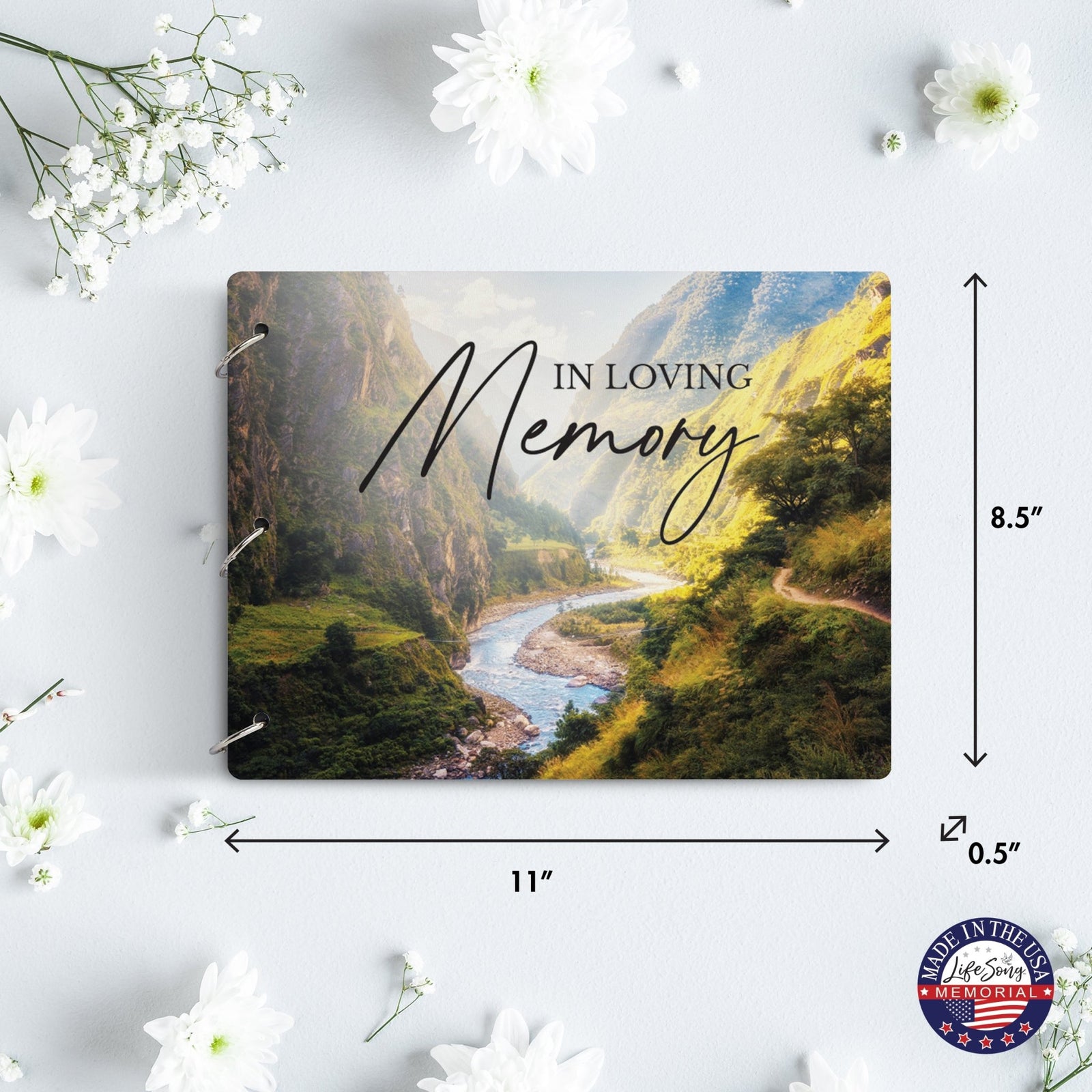 Celebration Of Life Funeral Guest Books For Memorial Services Registry With Wooden Cover - In Loving Memory - LifeSong Milestones