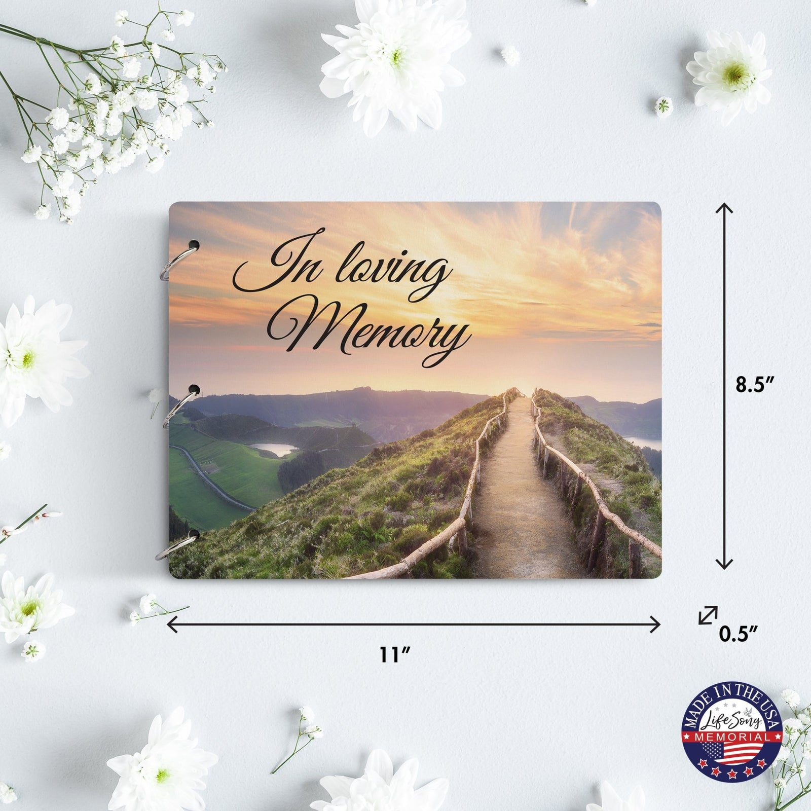 Celebration Of Life Funeral Guest Books For Memorial Services Registry With Wooden Cover - In Loving Memory - LifeSong Milestones