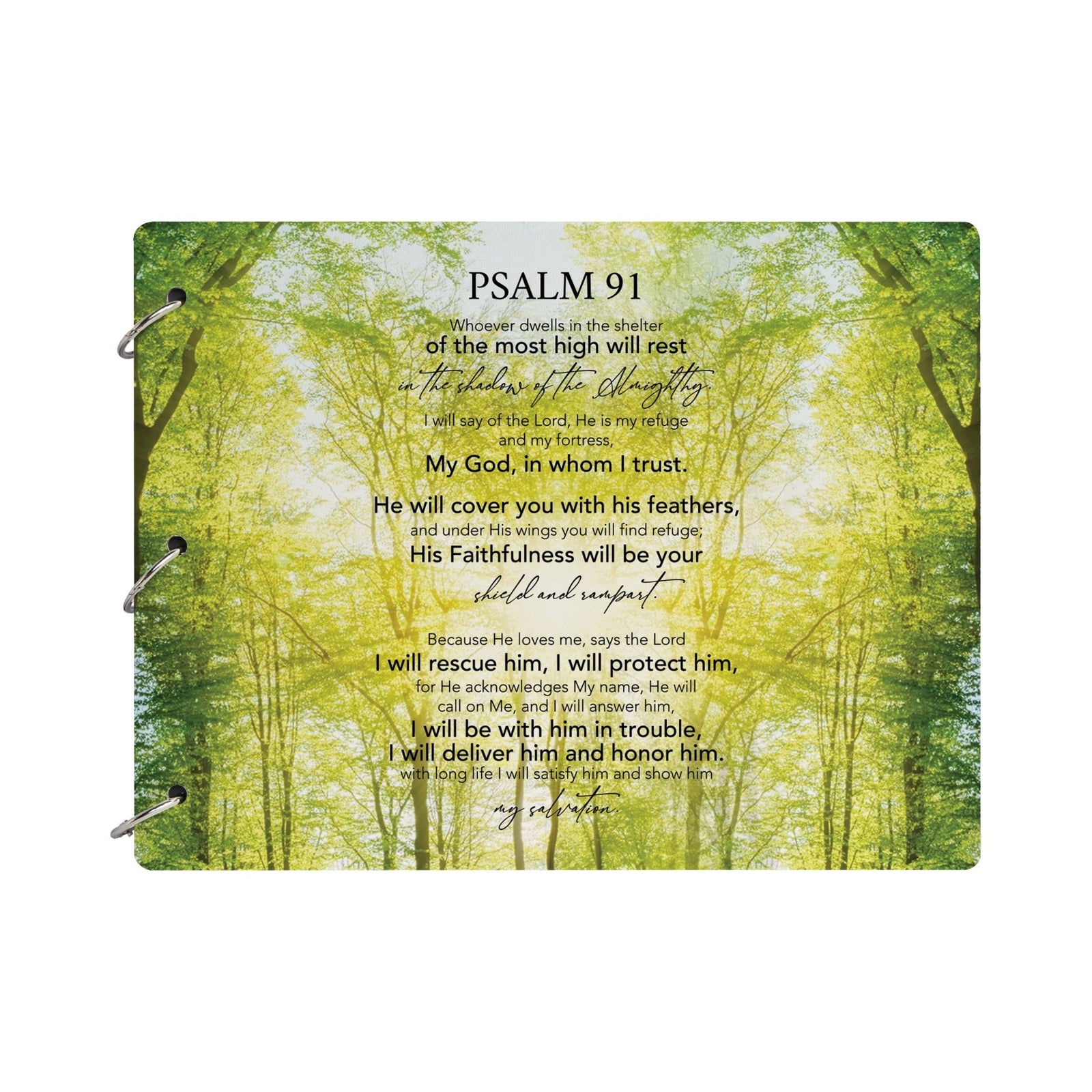 Celebration Of Life Funeral Guest Books For Memorial Services Registry With Wooden Cover - Psalm 91 - LifeSong Milestones