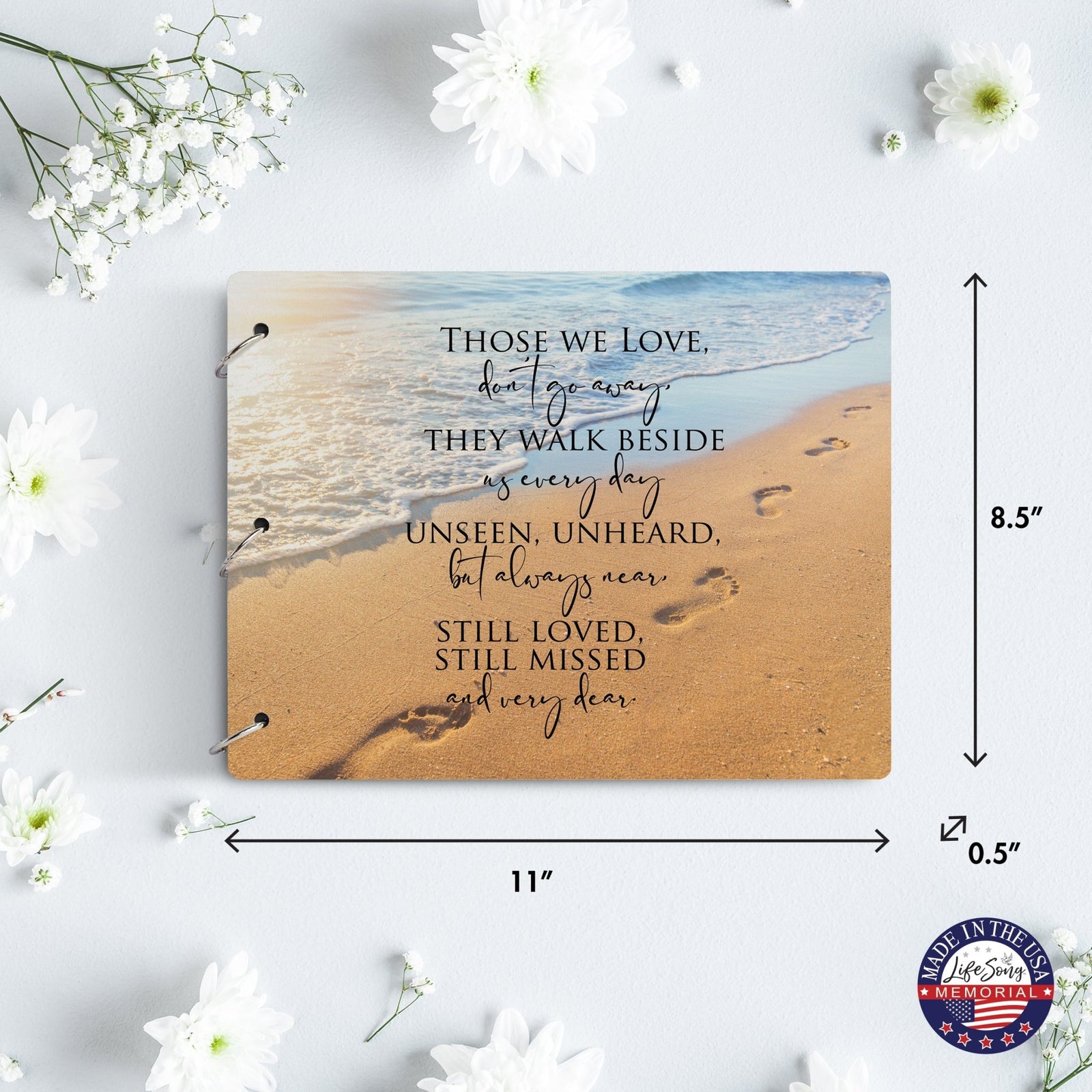 Celebration Of Life Funeral Guest Books For Memorial Services Registry With Wooden Cover - Those We Love - LifeSong Milestones