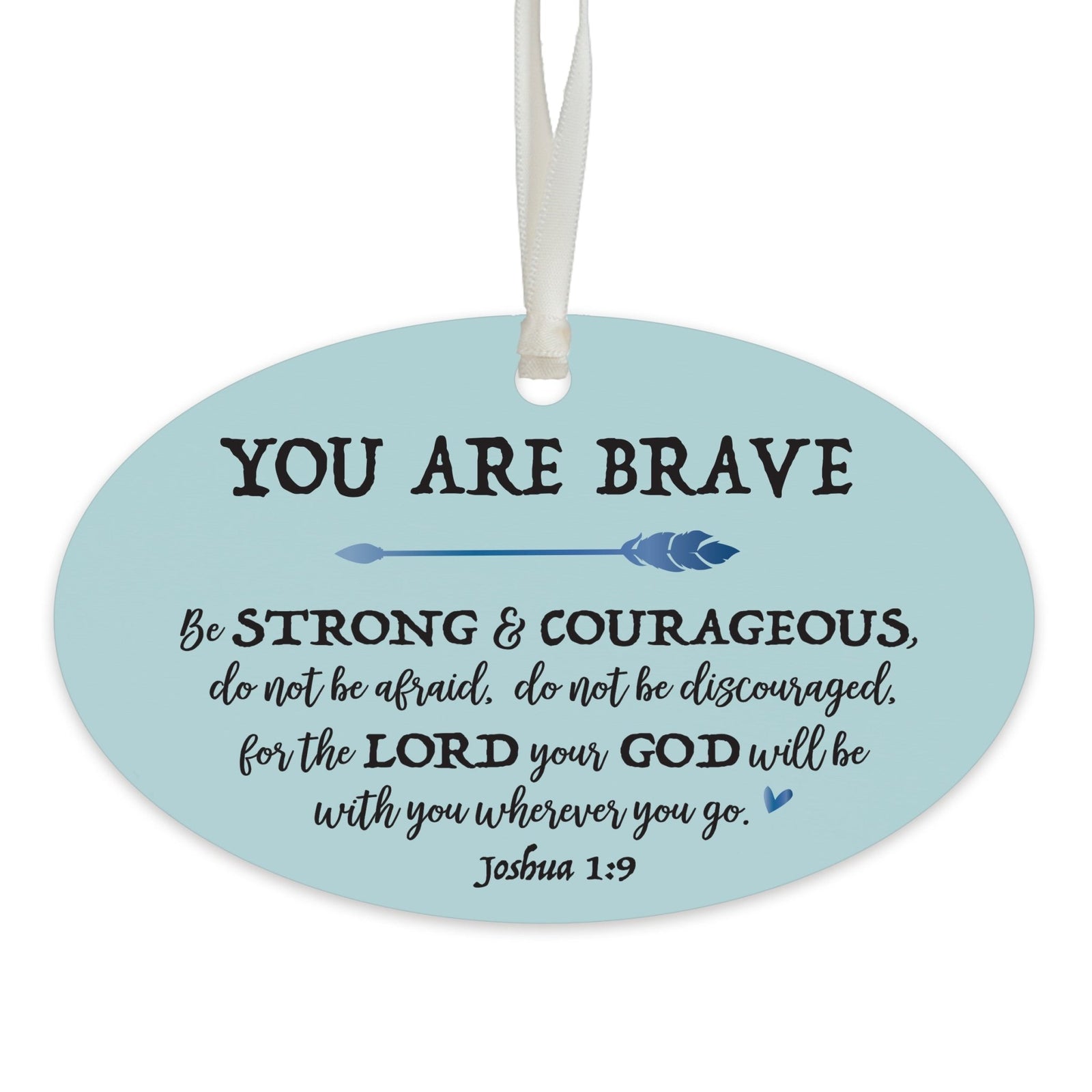 Child Baptism Blue Hanging Ornament Verse Gift for Godson - LifeSong Milestones