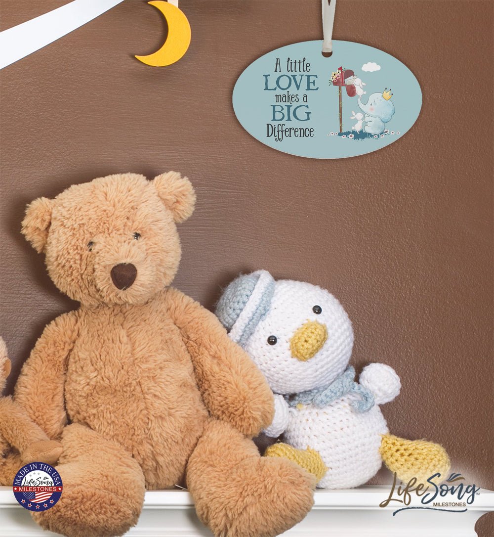 Child Baptism Blue Hanging Ornament Verse Gift for Godson - LifeSong Milestones