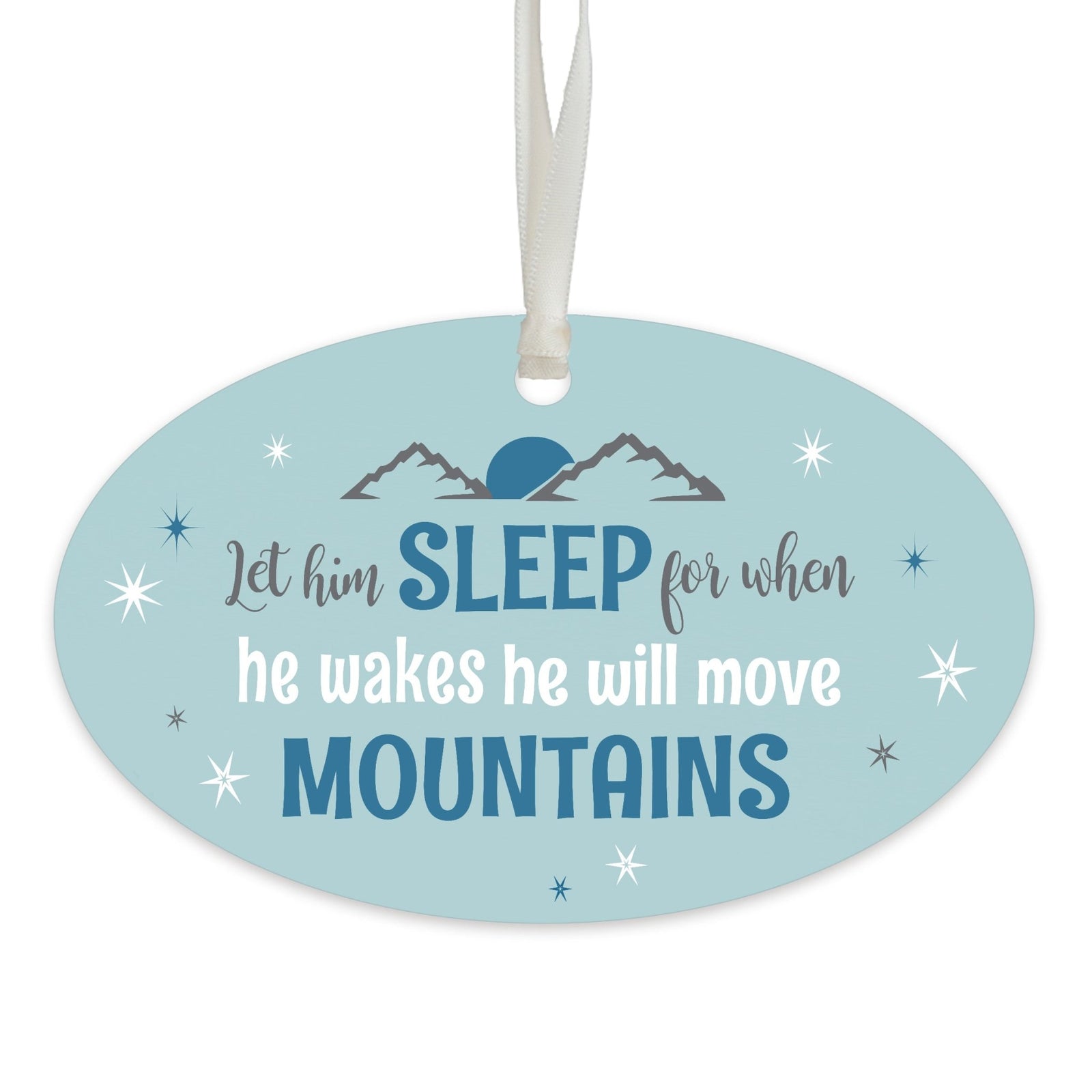 Child Baptism Blue Hanging Ornament Verse Gift for Godson - LifeSong Milestones