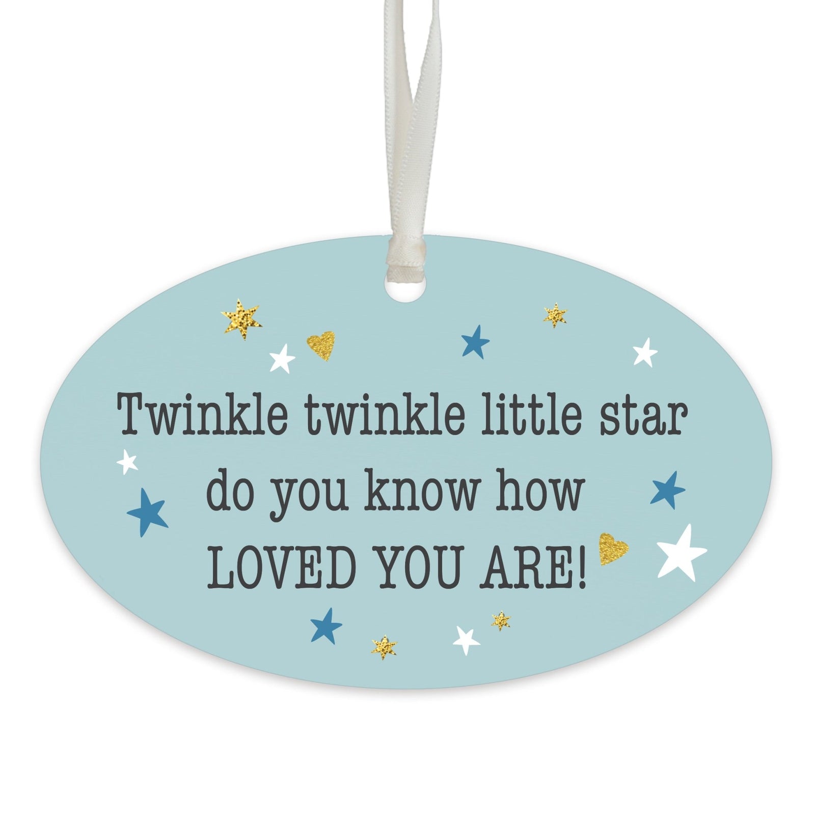 Child Baptism Blue Hanging Ornament Verse Gift for Godson - LifeSong Milestones