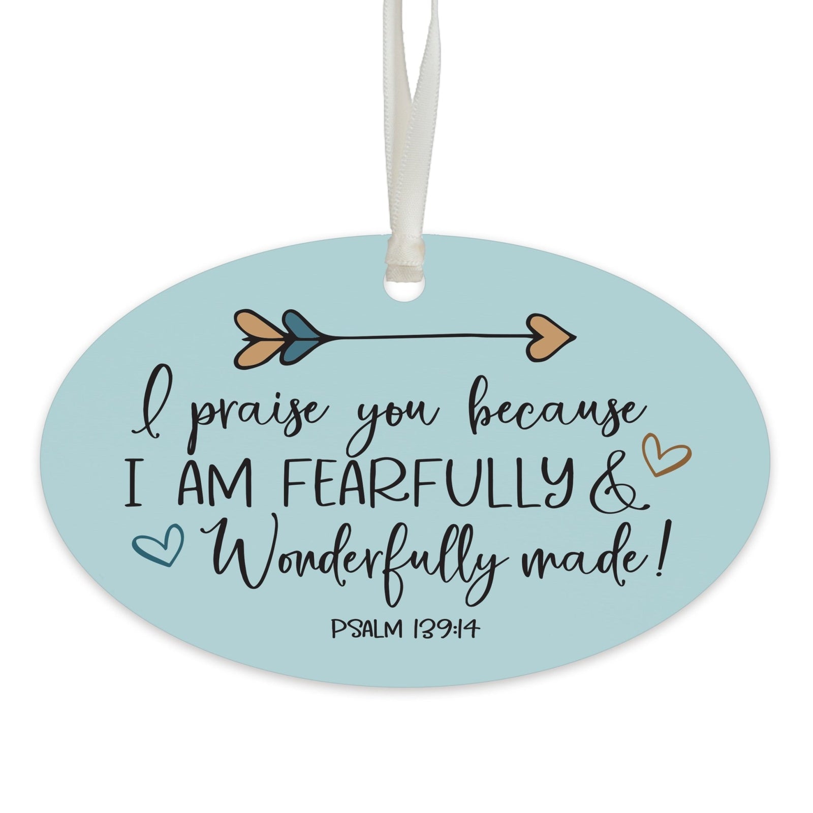 Child Baptism Blue Hanging Ornament Verse Gift for Godson - LifeSong Milestones