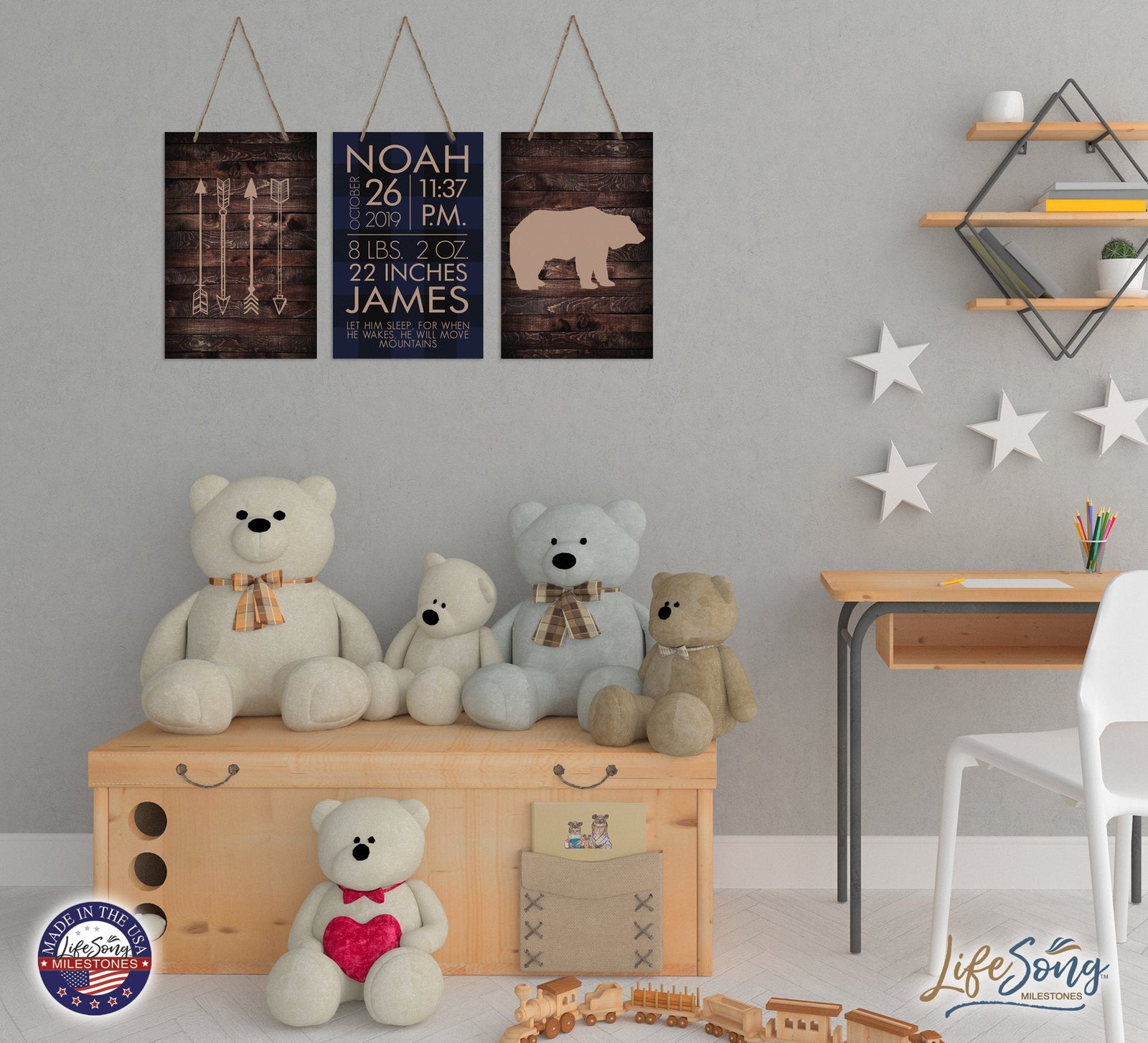 Childrens Wall Decor For Boys and Girls Bedroom - Arrows - LifeSong Milestones