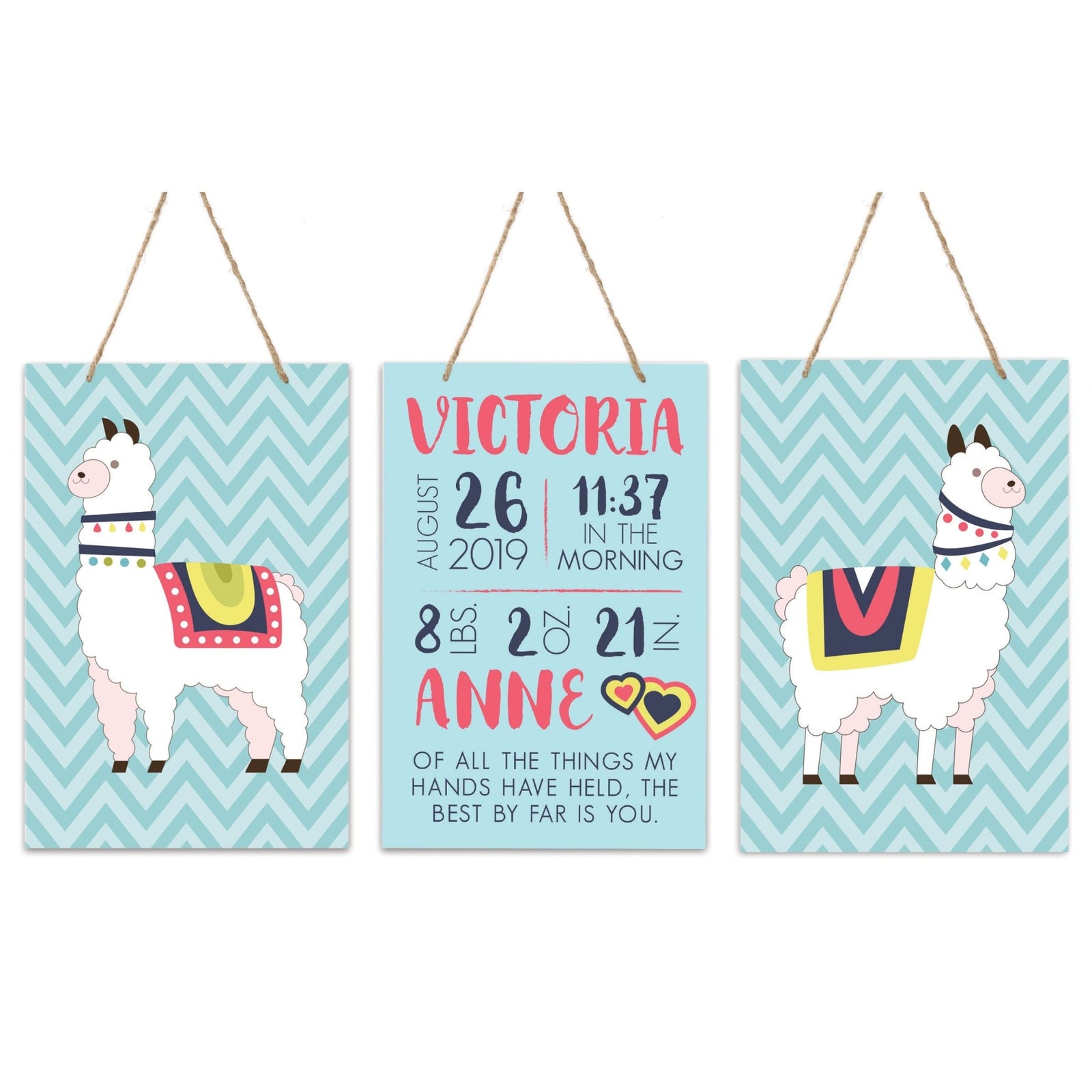 Childrens Wall Decor For Boys and Girls Bedroom - Llamas - LifeSong Milestones