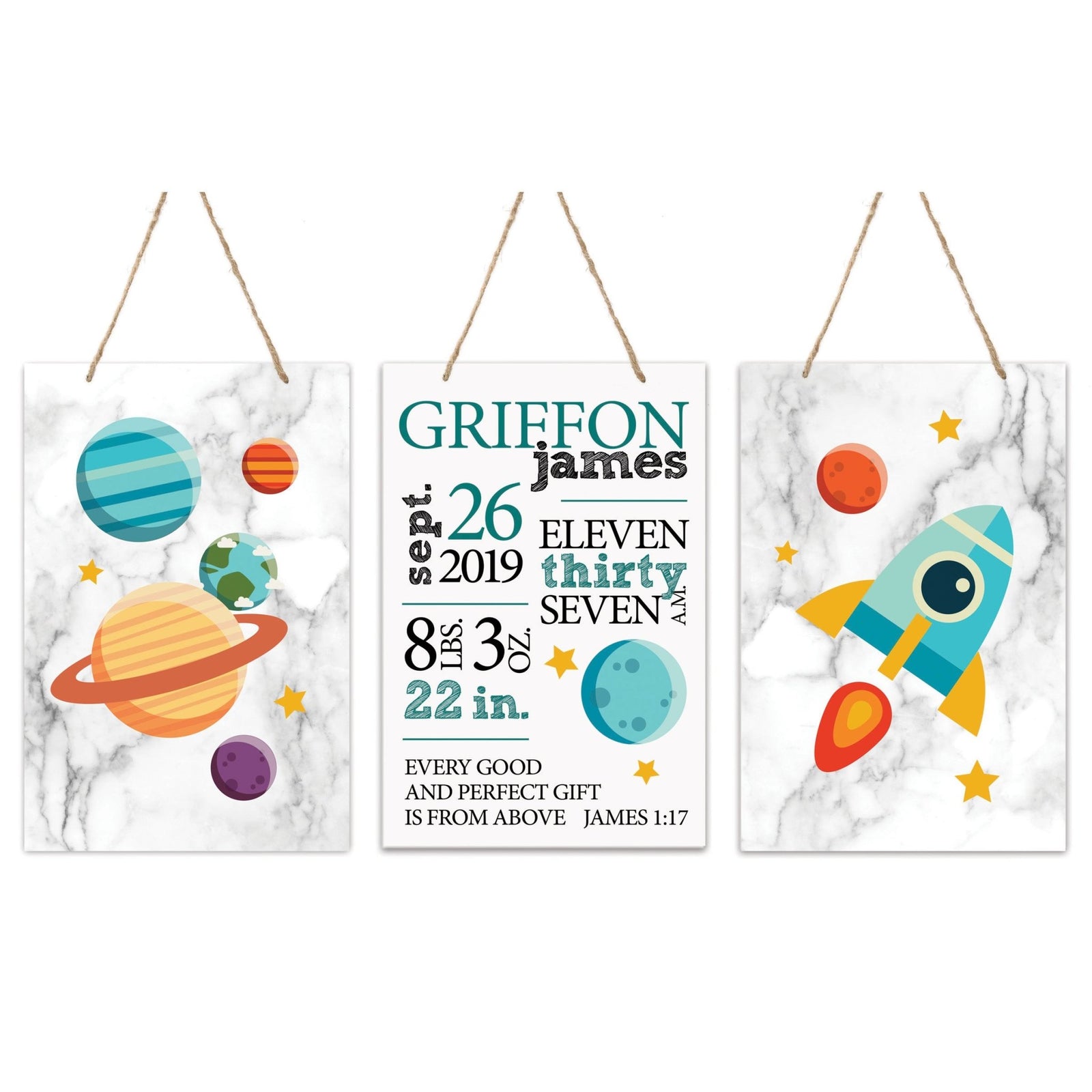 Childrens Wall Decor For Boys and Girls Bedroom - Planets - LifeSong Milestones