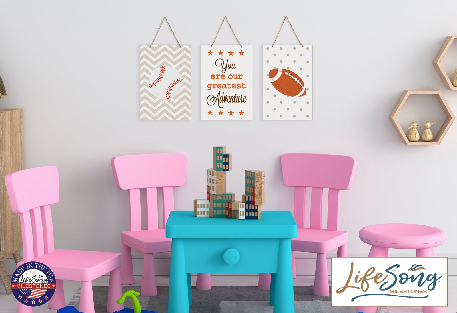 Childrens Wall Decor For Boys and Girls Bedroom - Sports - LifeSong Milestones