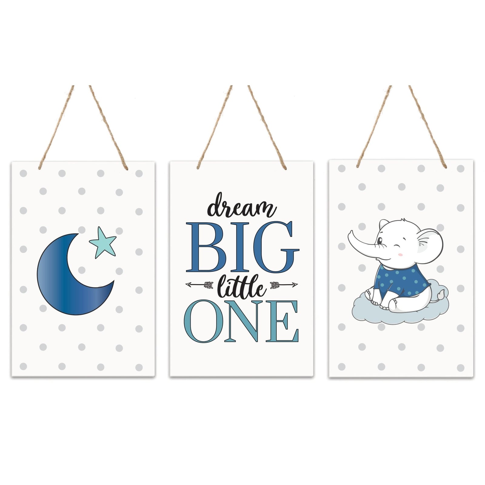 Childrens Wall Decor Set For Boys Bedroom - Blue - LifeSong Milestones