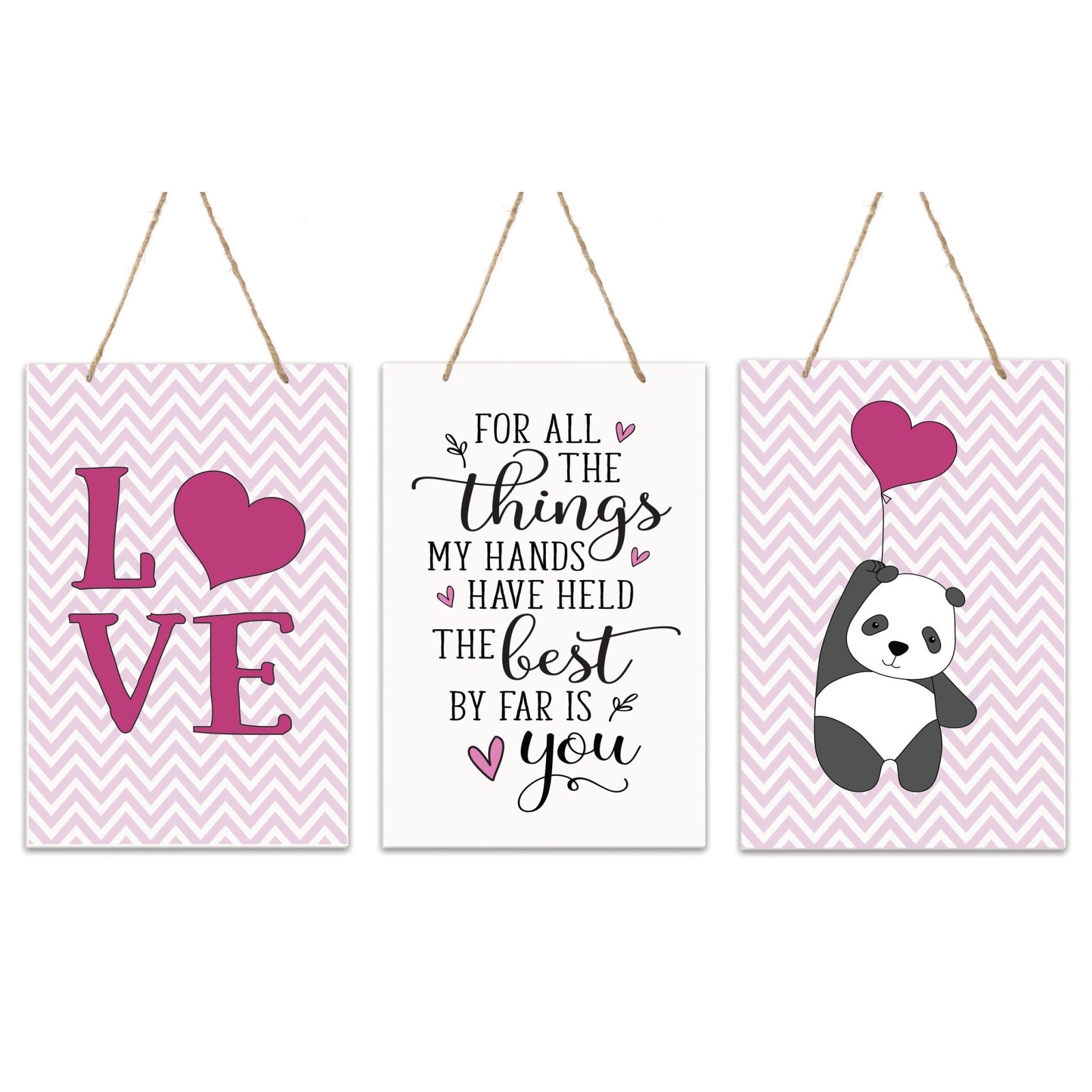 Childrens Wall Decor Set For Girls Bedroom - Pink - LifeSong Milestones