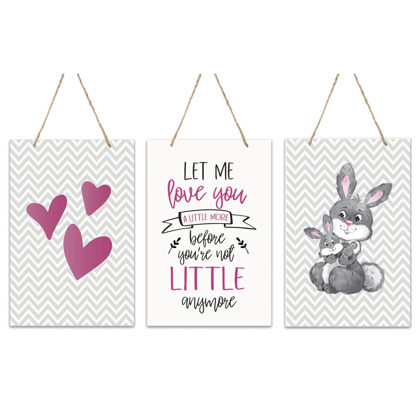 Childrens Wall Decor Set For Girls Bedroom - Pink - LifeSong Milestones