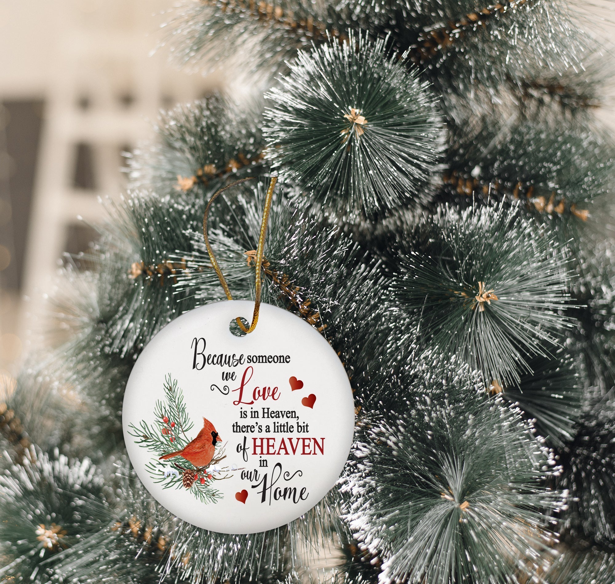 Christmas Memorial Ceramic Ornament - A Little Bit of Heaven - LifeSong Milestones