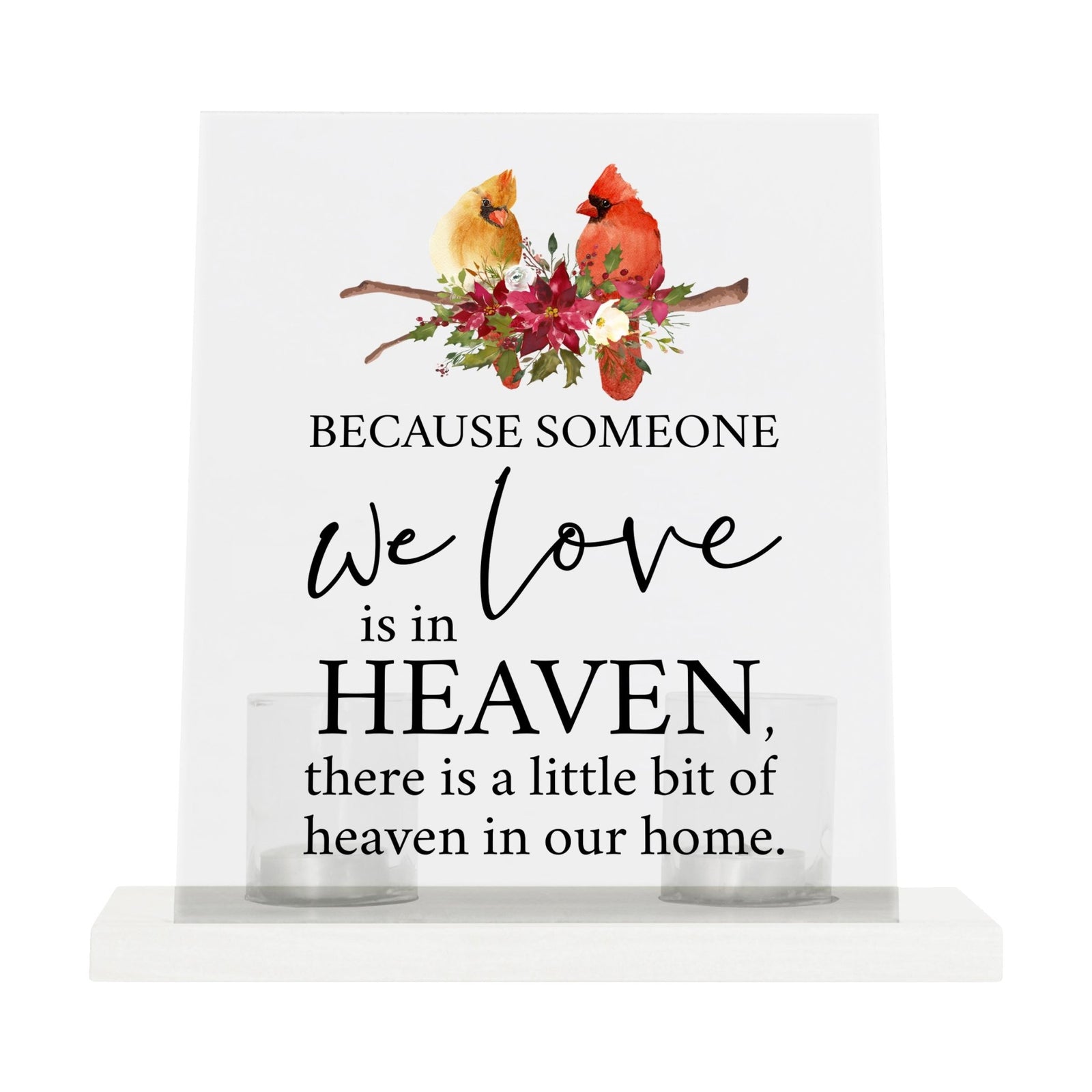 A beautiful display of memory and love, with a candle holder for tealights and votive candles.