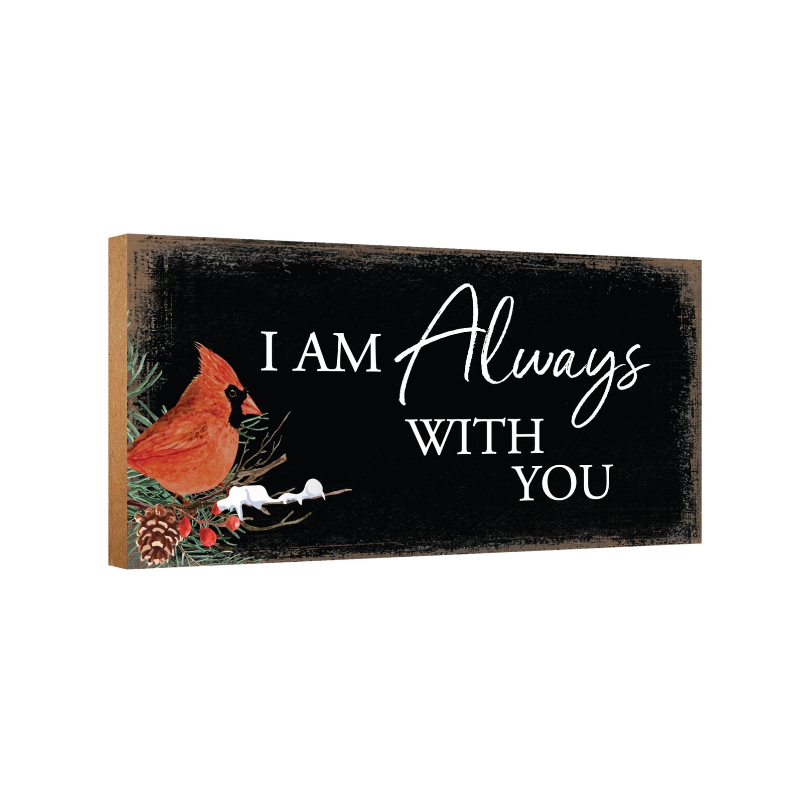 An elegant wooden memorial wall plaque adorned with a cardinal, designed to honor and cherish the memory of your loved one.