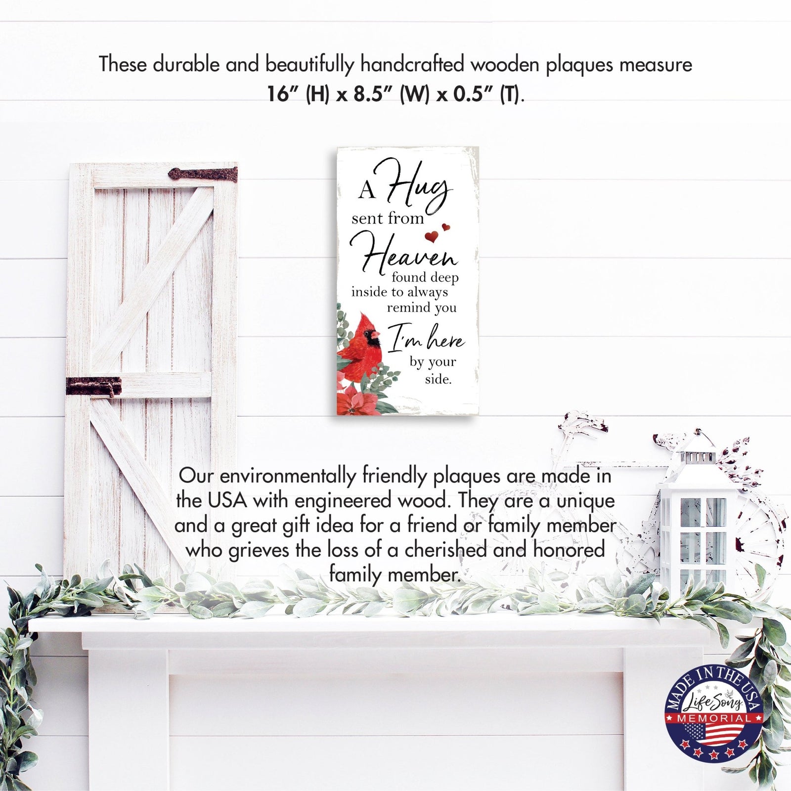 Christmas Memorial Wooden Wall Plaque for Home Decor - LifeSong Milestones