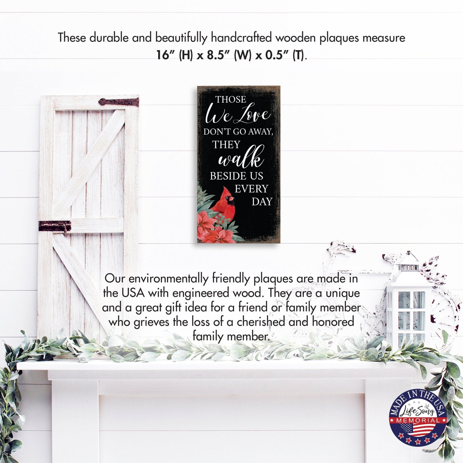 Christmas Memorial Wooden Wall Plaque for Home Decor - LifeSong Milestones