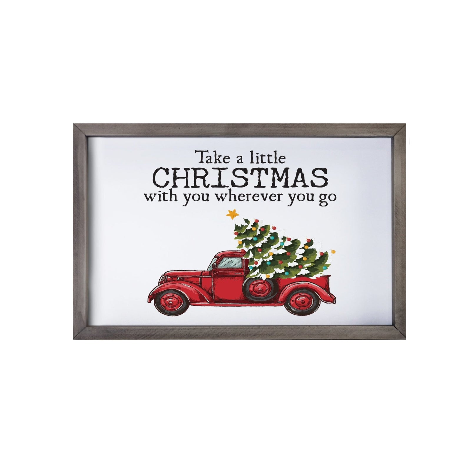 Christmas Red Farm Truck Shelf Décor - Take Christmas Wherever You Go - LifeSong Milestones