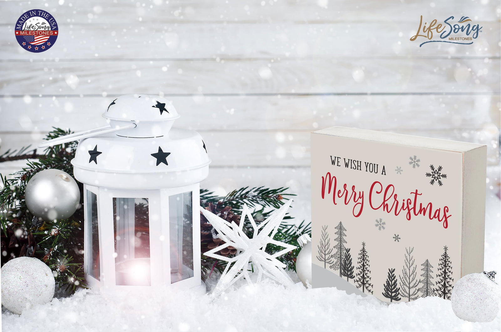 Christmas Shelf Décor - We Wish You A Merry Christmas - LifeSong Milestones