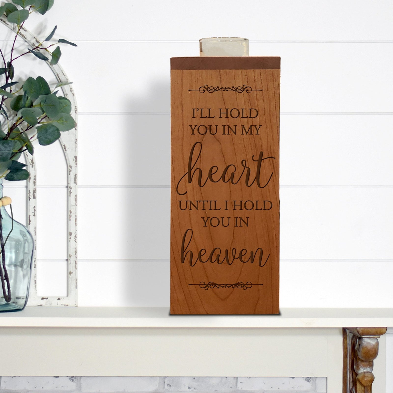 Cozy Cardinal Memorial Vertical Urns With Single Candle Holder For Human Ashes - I'll Hold You - LifeSong Milestones