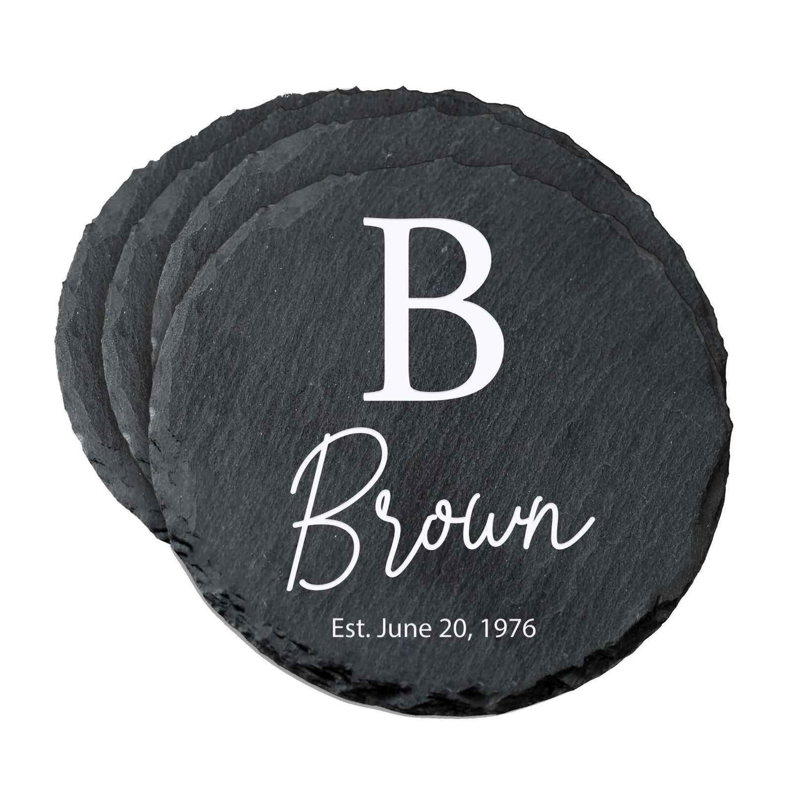Custom 6pc Coaster Set Kitchen and Tabletop Decorations 4x4 Gift with Last Name, Year - LifeSong Milestones
