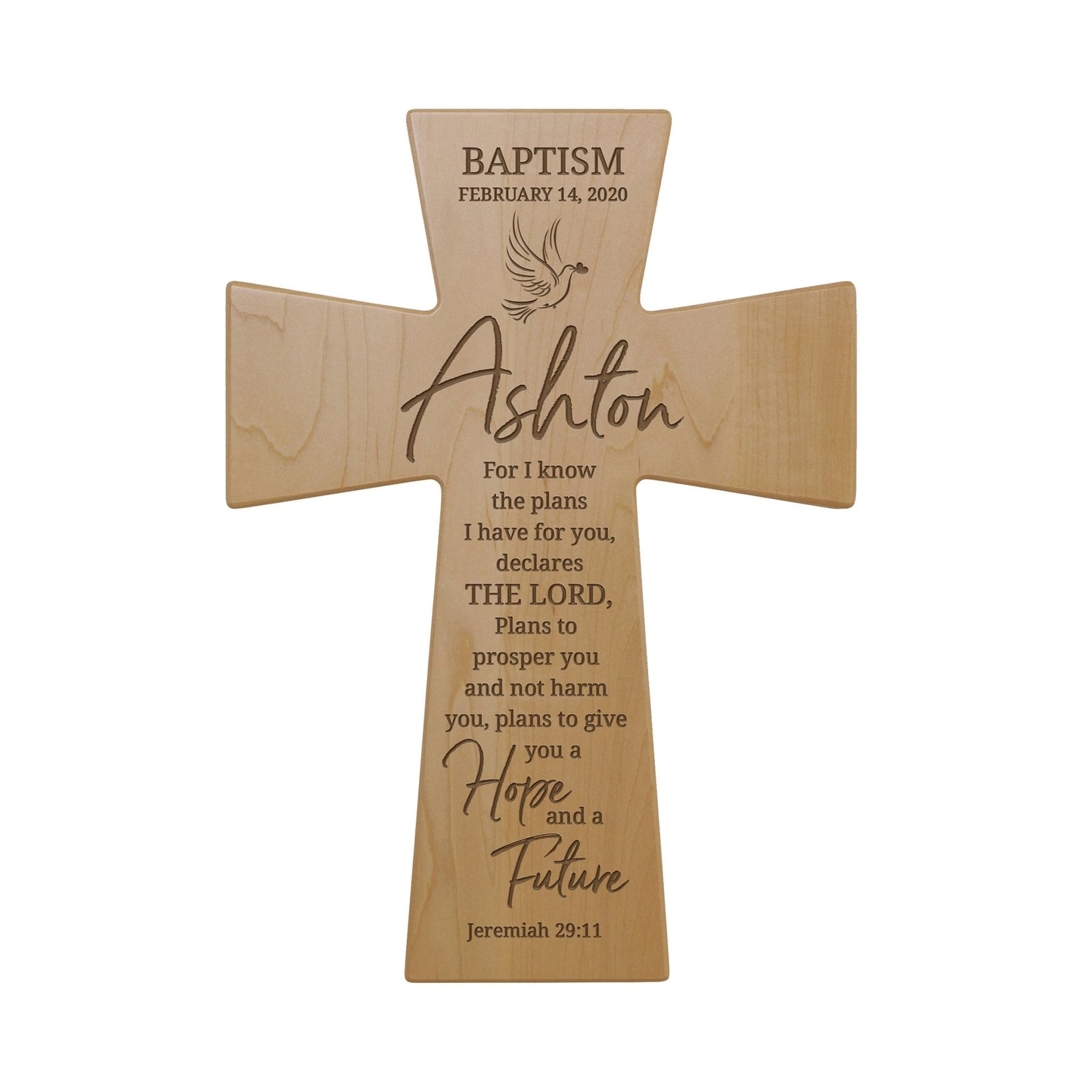 Custom Wooden Baptism Wall Cross