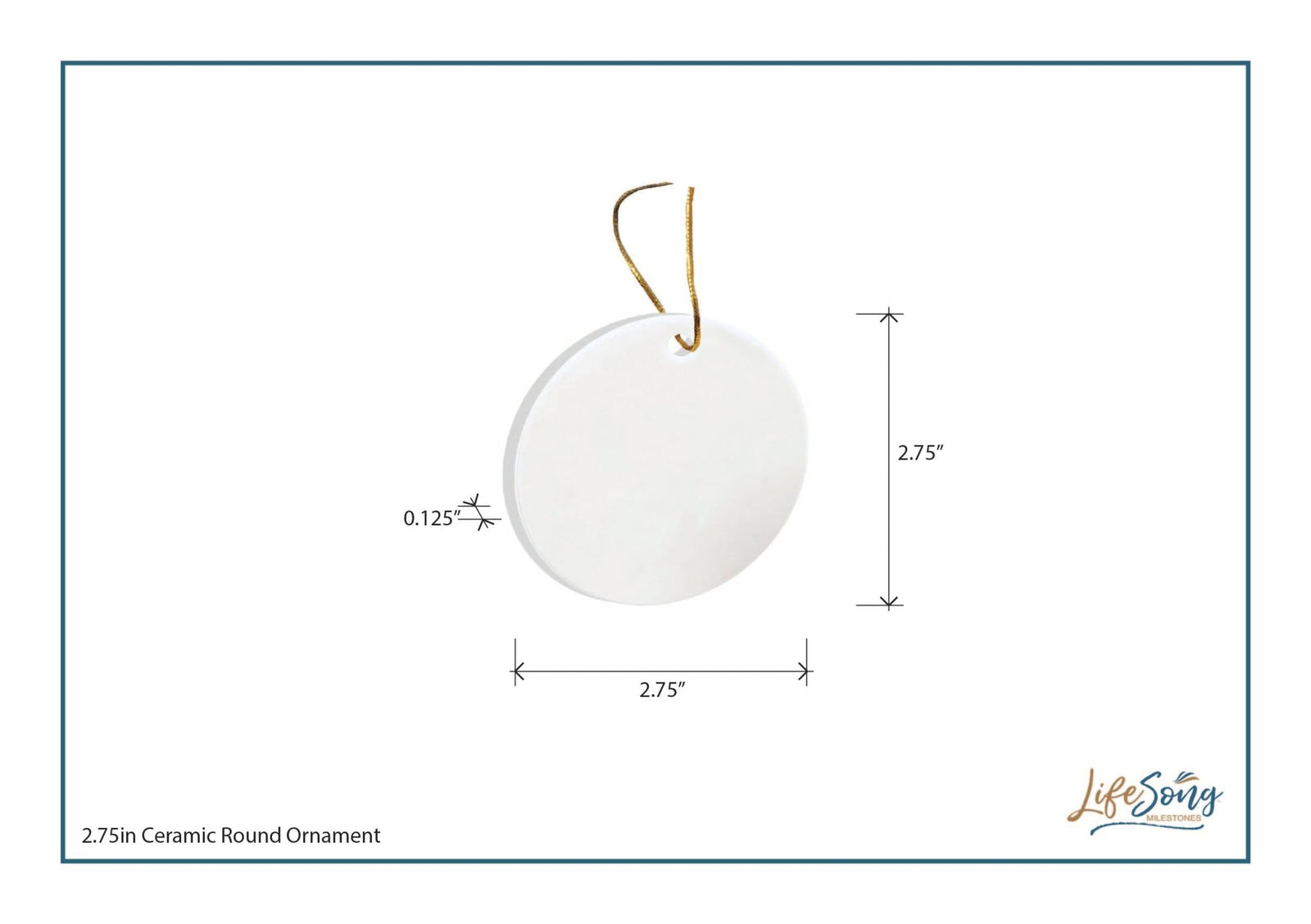 Custom Ceramic Christmas Memorial White Round Ornament 2.75in Until We Meet Again - LifeSong Milestones