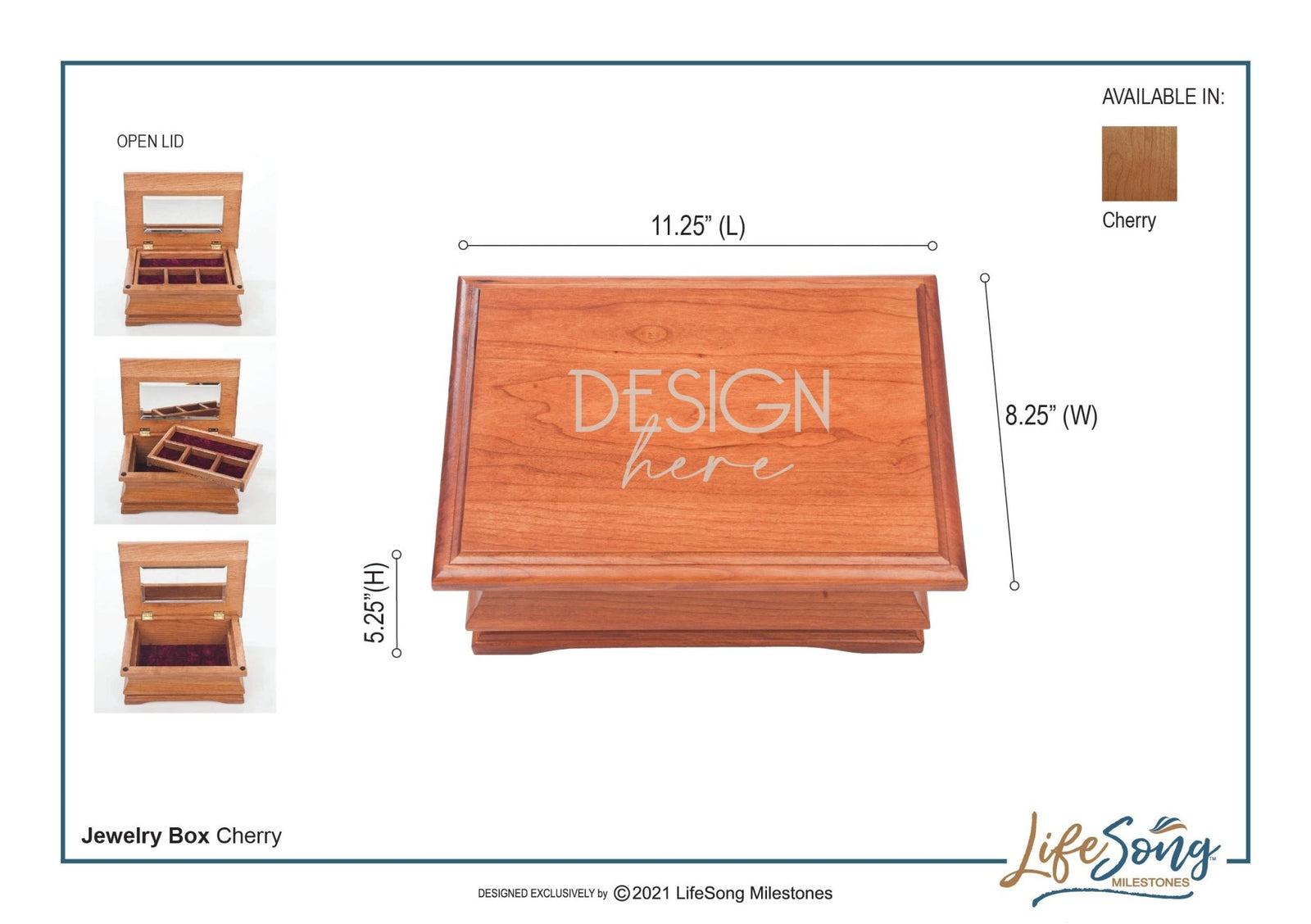 Custom Cherry Wood Memorial Jewelry Box - If Love Could Have Saved You - LifeSong Milestones